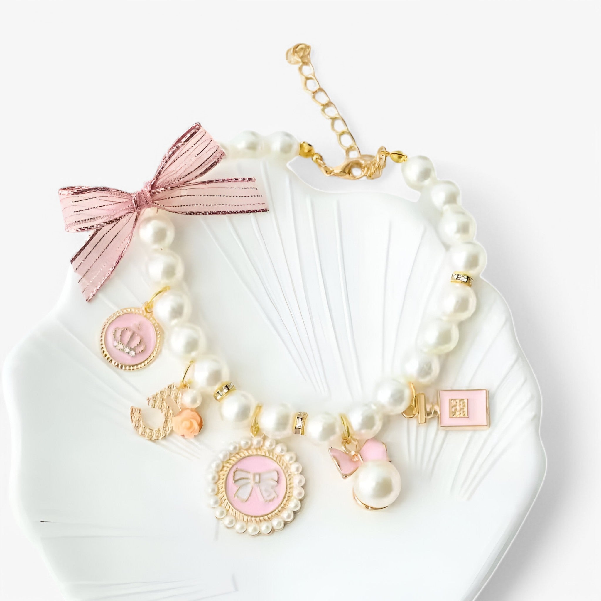 Bella | Luxe Perlekra per Huseinler con Strass - Rosa - - Concept Palermo