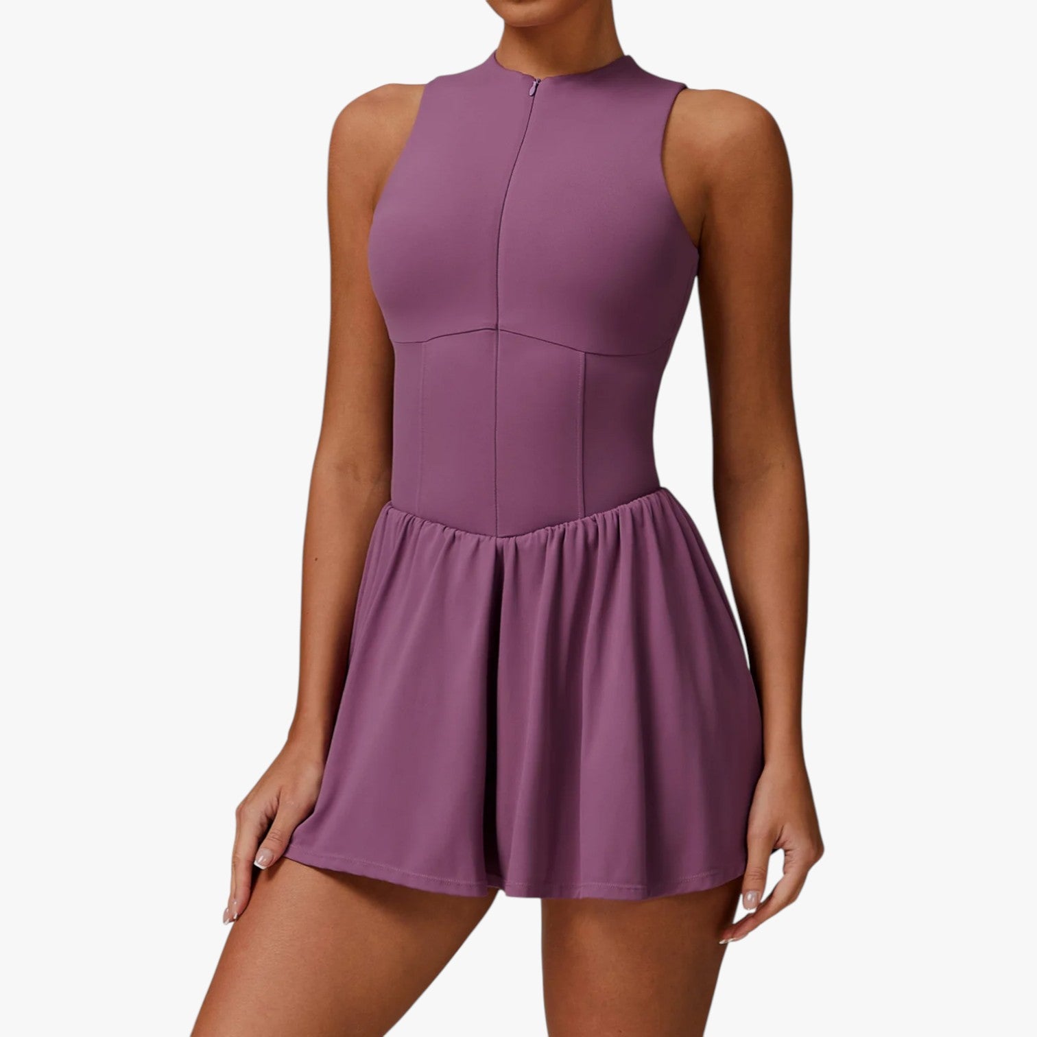 Athena | Completo gonna da tennis con reggiseno push-up incorporato - Viola Ximei - women clothes women set clothes women sportswear - Concept Palermo