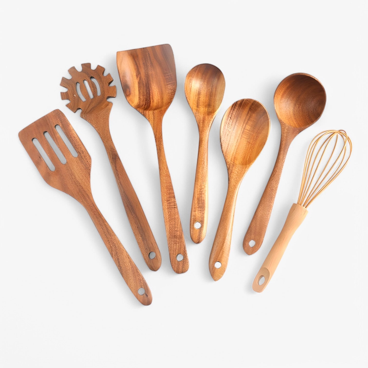 Olivia | Set di cottura in legno 7 pezzi – naturale, sostenibile e antiaderente - - Kitchen kitchen accessory kitchen tools - Concept Palermo