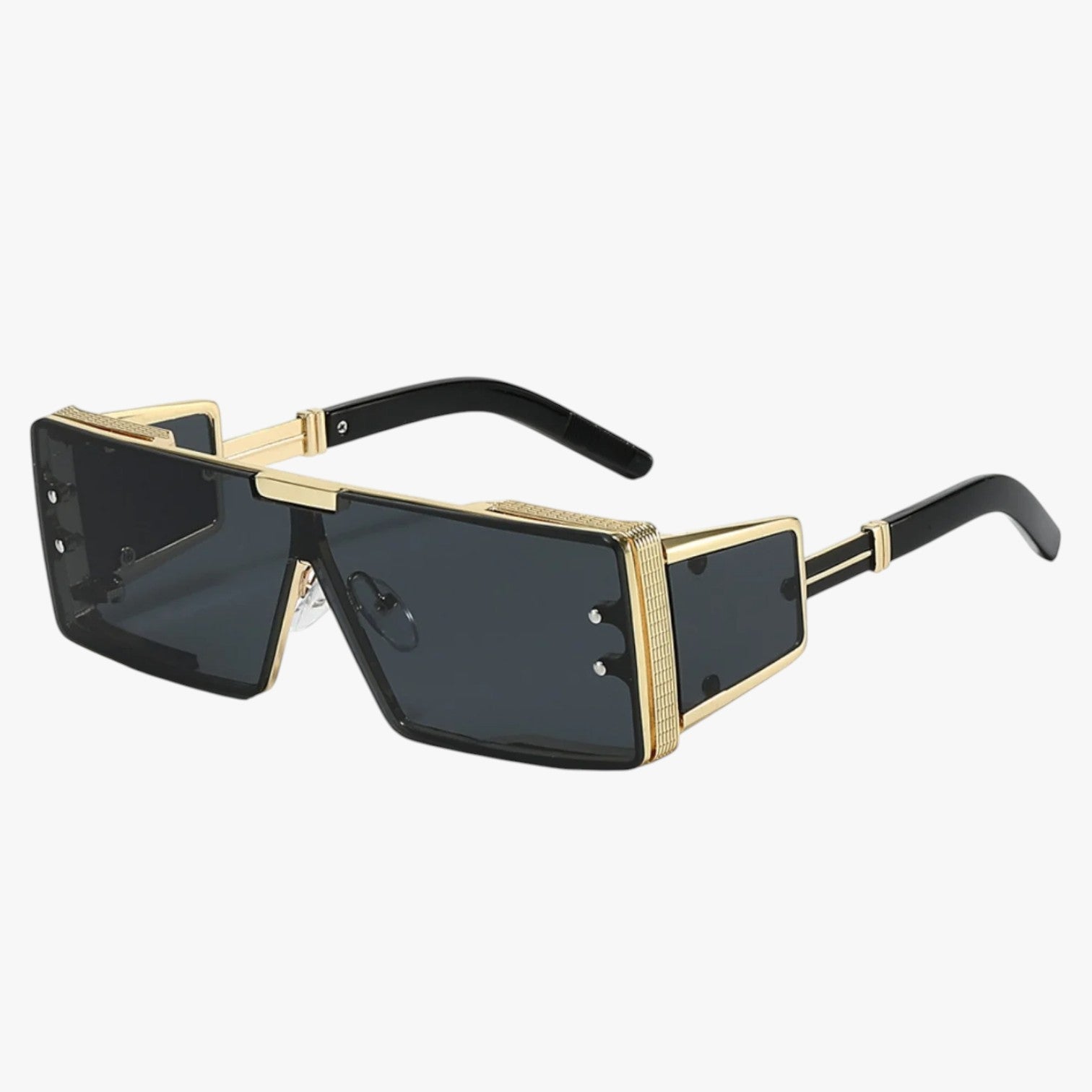 Zamir | Occhiali da sole futuristici in metallo quadrato - Nero - Fashion Sunglasses mens sunglasses Sunglasses - Concept Palermo