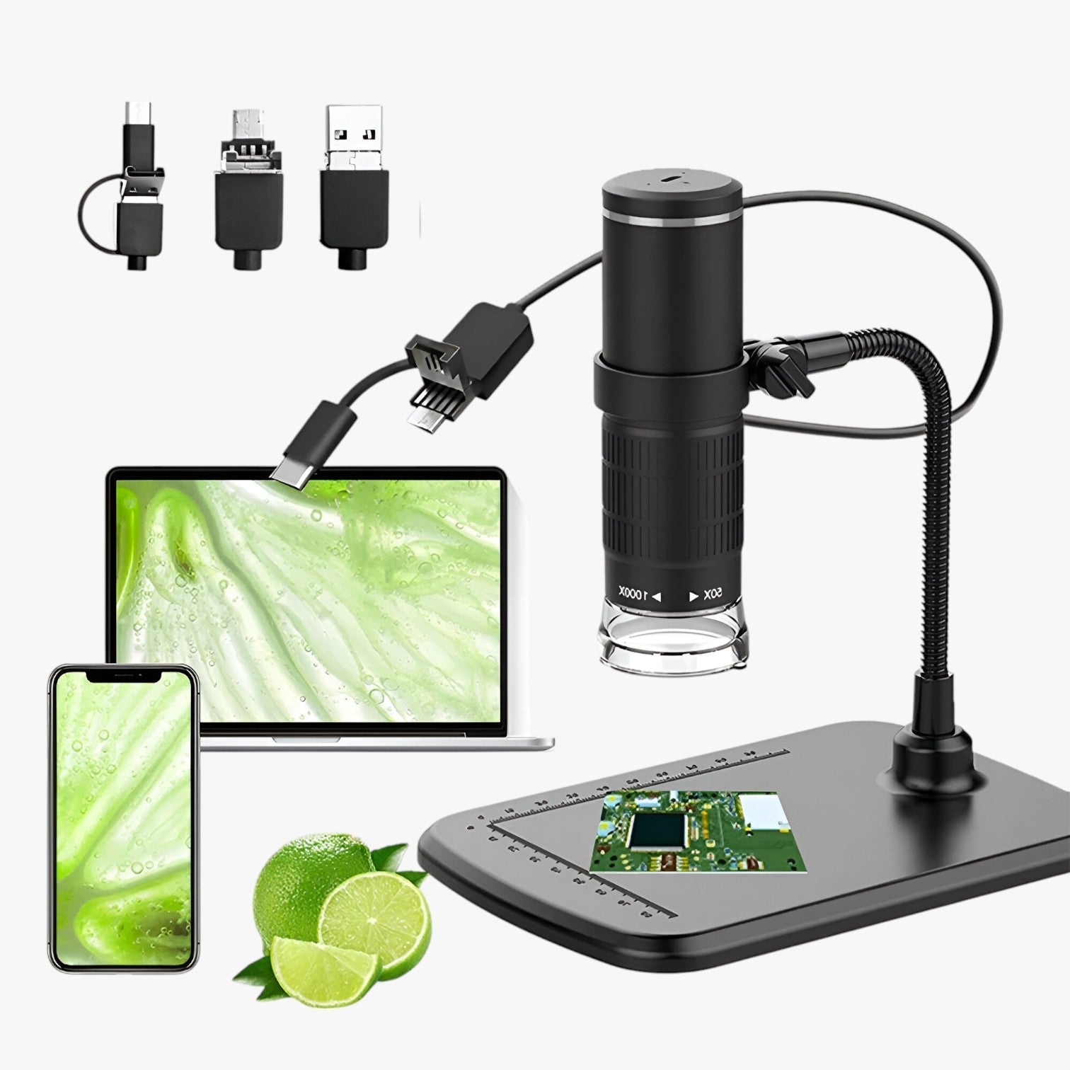 Jaxson | Microscopio digitale 3-in-1 1000X – Visualizzazione sempre precisa - - camera gadget - Concept Palermo