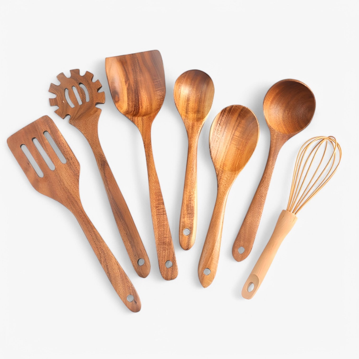 Olivia | Set di cottura in legno 7 pezzi – naturale, sostenibile e antiaderente - Legno - Kitchen kitchen accessory kitchen tools - Concept Palermo