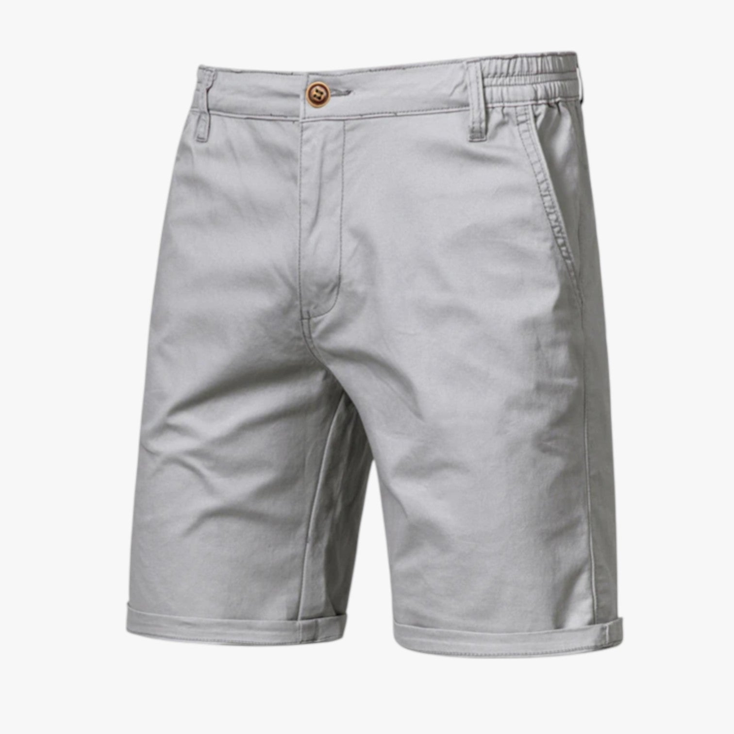 Grant | Pantaloncini da uomo in cotone elasticizzato: comfort premium per il relax - GrigioChiaro - Herren Shorts komfortable Shorts shorts for men Summer shorts - Concept Palermo