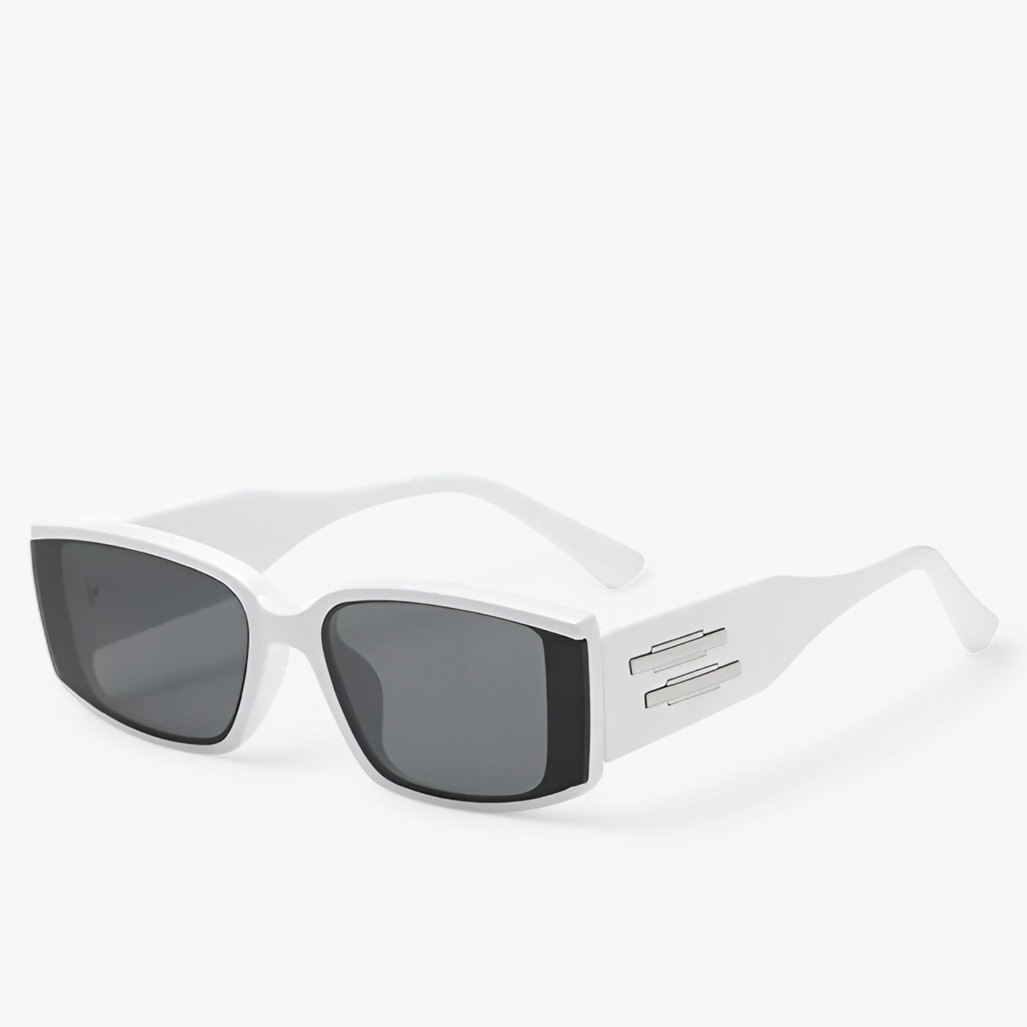 David | Occhiali da sole retrò con montatura rettangolare piccola - Bianco Come immagine - shades for men - Concept Palermo