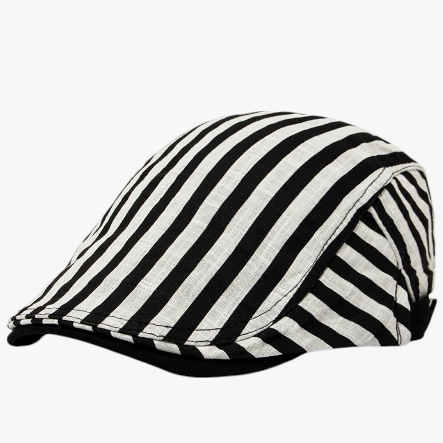Blake | Berretto Estivo in Cotone e Lino Vintage - Stripes White Adjustable 54-59 cm - caps mens cap - Concept Palermo