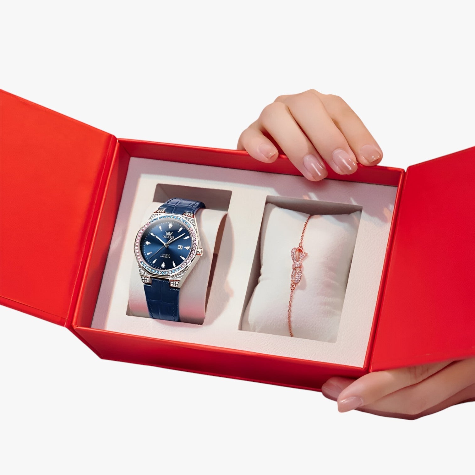 Autumn | Elegante orologio impermeabile con cinturino in pelle - Set Blu - female watch ladies watch watch watch for women watches - Concept Palermo