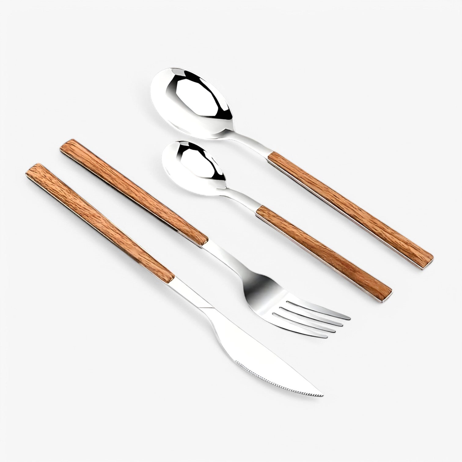 Minette | Set di Posate da 12 Pezzi – Manici in Legno, Lavabile in Lavastoviglie - - Kitchen kitchen accessory kitchen tools - Concept Palermo