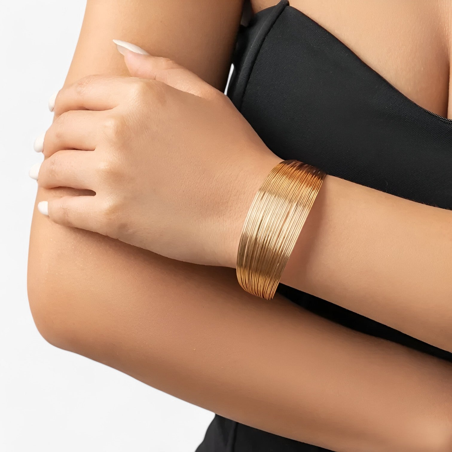 Hana | Bracciale Cuff Multi-Strato in Oro Vintage – Bracciale Regolabile da Donna - - Accessories Jewelry BRACELETS - Concept Palermo