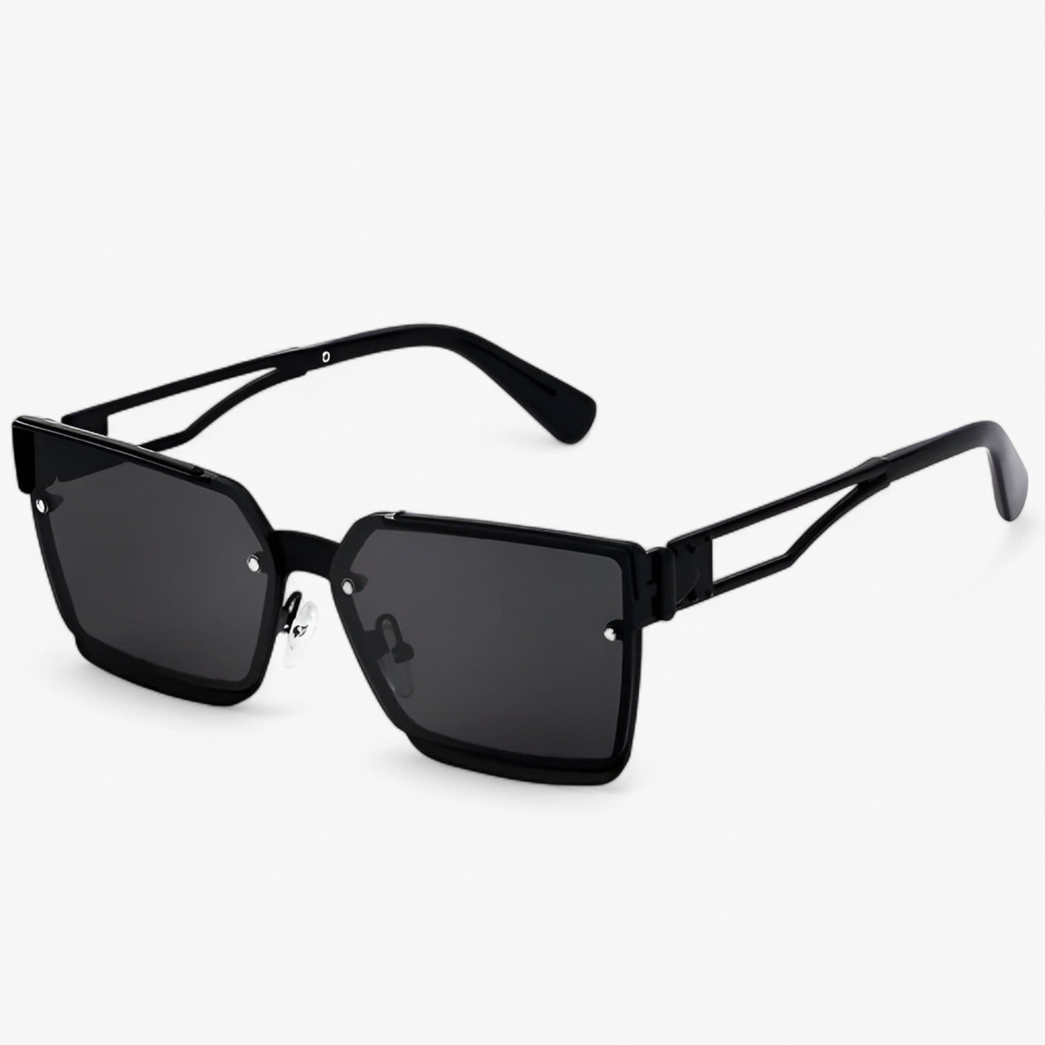 Gregory | Occhiali da sole quadrati vintage punk con montatura in metallo - Nero Grigio - Fashion Sunglasses men sunglasses polarized mens sunglasses Polarized man sunglasses Sunglasses sunglasses polarized men - Concept Palermo