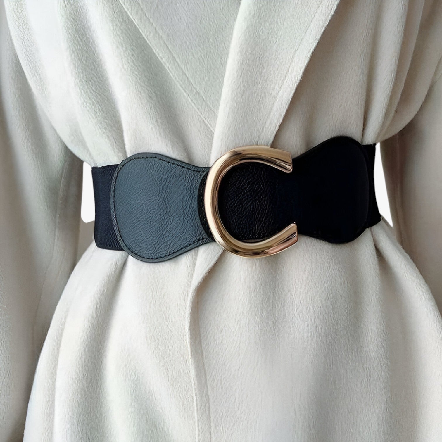 Elise | Cintura elastica larga con fibbia dorata - - Belts waist belt for women Womens belt - Concept Palermo