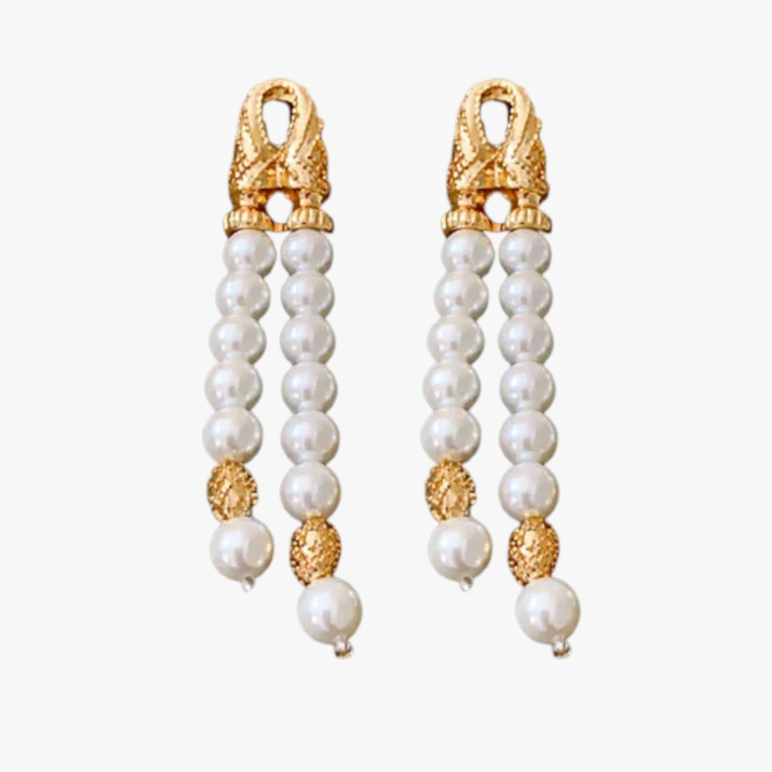 Briana | Orecchini a Strati con Perla & Nappa Eleganza Geometrica alla Francese - - EARRINGS Earrings for Women Girls New Fashion Earrings womens earring - Concept Palermo