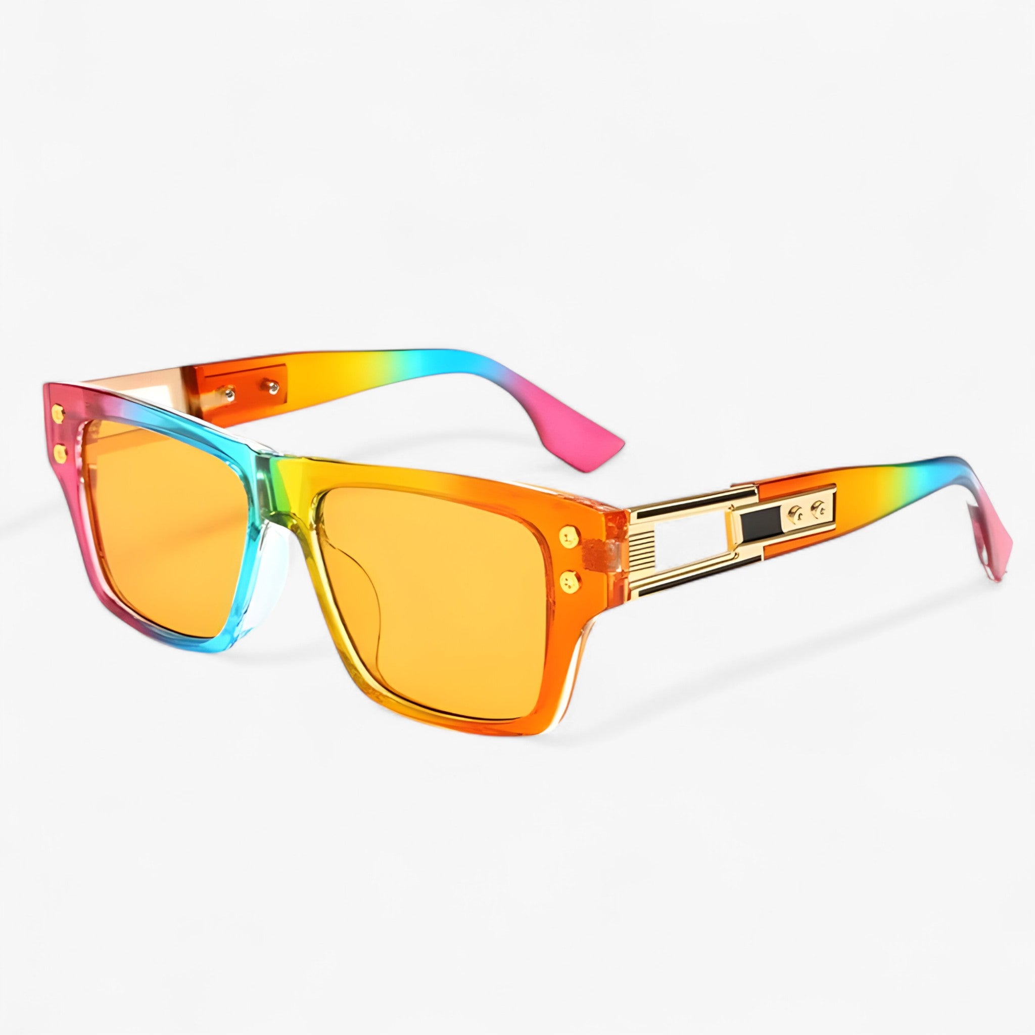 Romy | Occhiali da sole vintage unisex squadrati - Arcobaleno Come immagine - Fashion Sunglasses men sunglasses polarized mens sunglasses Polarized man sunglasses Sunglasses sunglasses polarized men - Concept Palermo