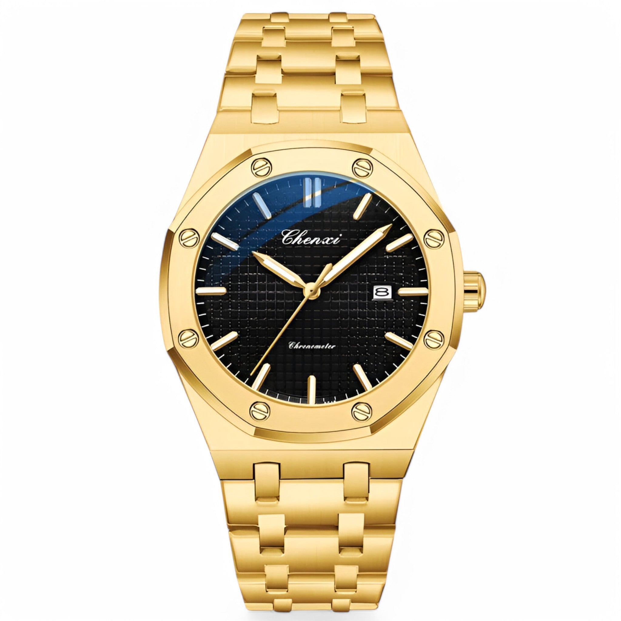 Caleb | Elegante Orologio al Quarzo Dorato - Oro Nero - - Concept Palermo