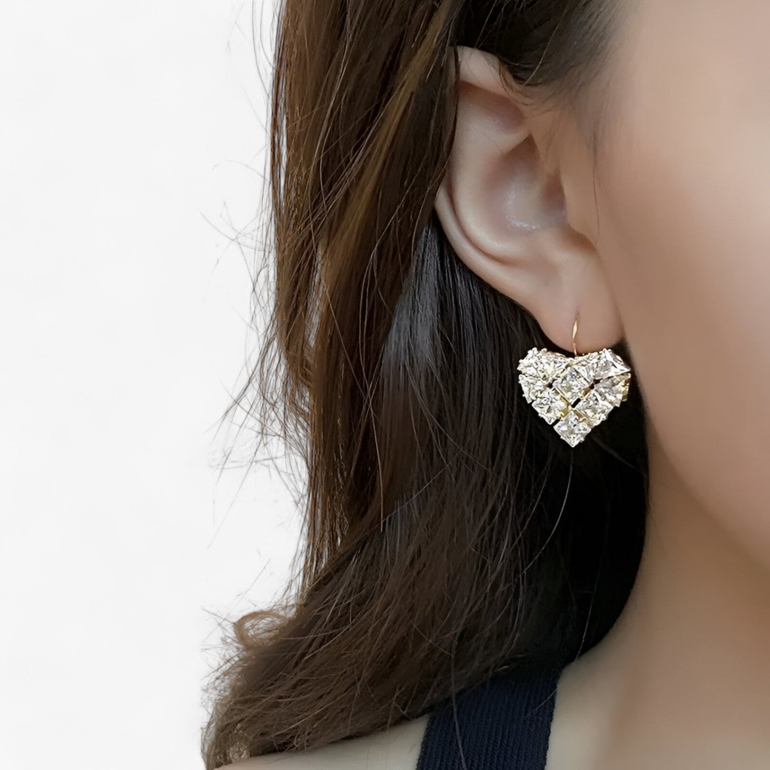 Amélie | Orecchini a forma di cuore di lusso francese con zirconia - - Accessories Jewelry EARRINGS - Concept Palermo