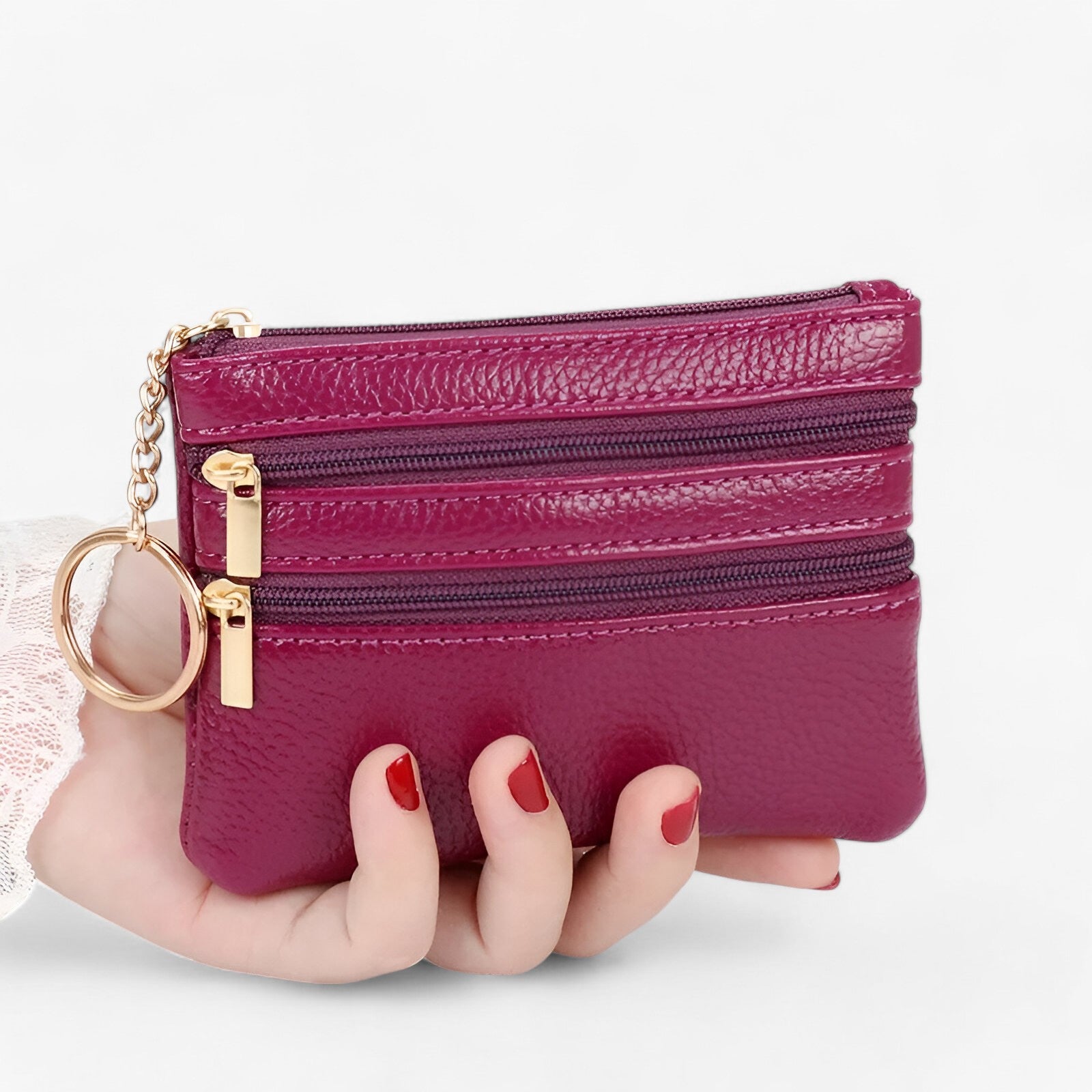 Jackie | Portafoglio Donna 3 Zip – Stile e Praticità - viola - wallet womens wallet - Concept Palermo