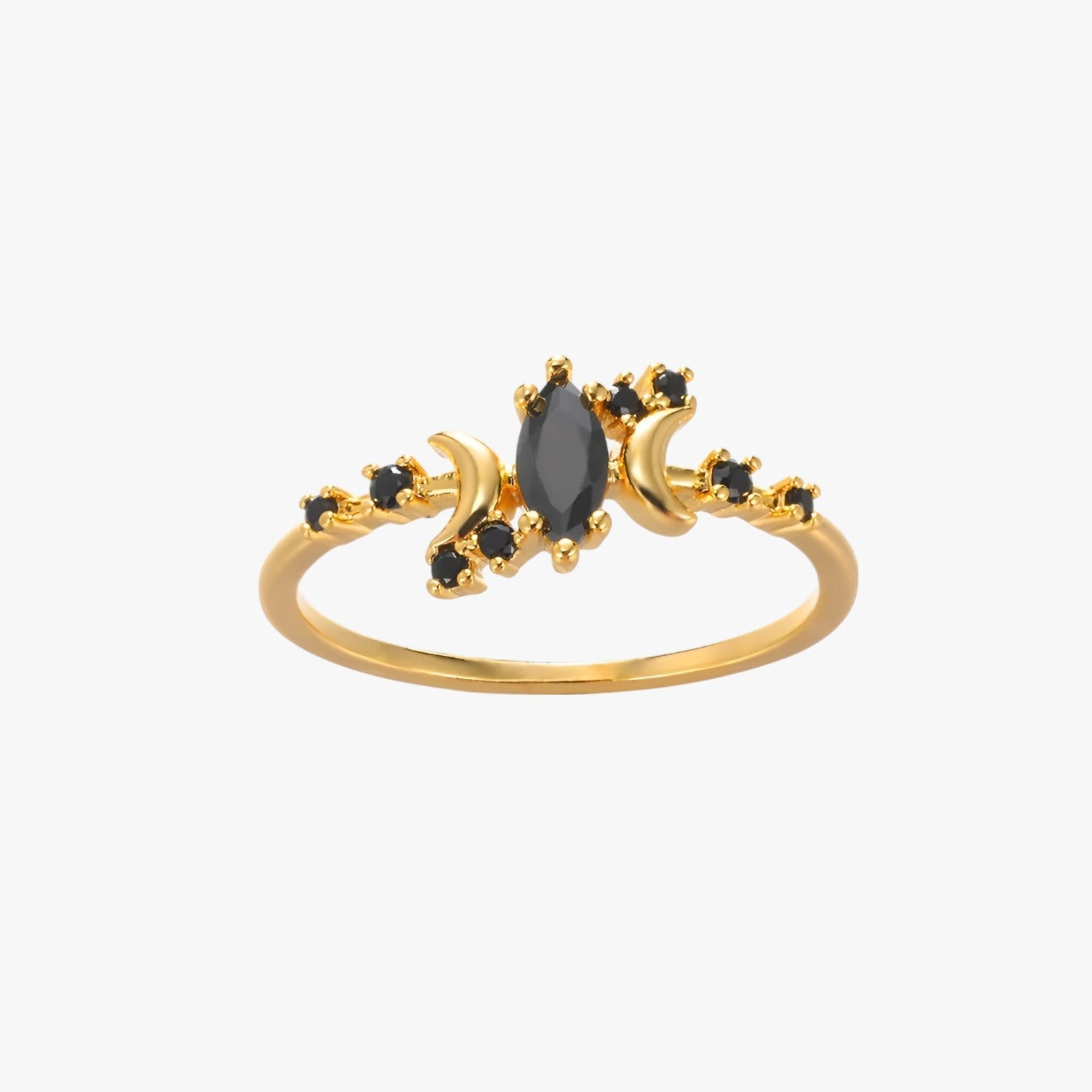 Irene | Anello Lunare Nero – Stile, Sostenibilità e Piena di Simbolismo - - Rings womens ring - Concept Palermo