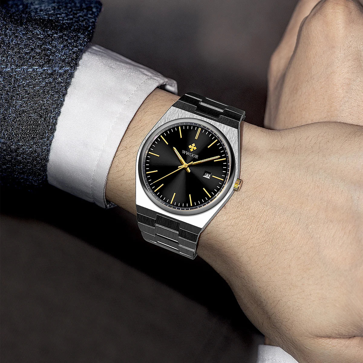 WWOOR Top Brand Luxury VJ32 Quartz Movement Watch for Men 316L Stainless Steel Business Watch Waterproof Luminous Men's Watches - - - Concept Palermo