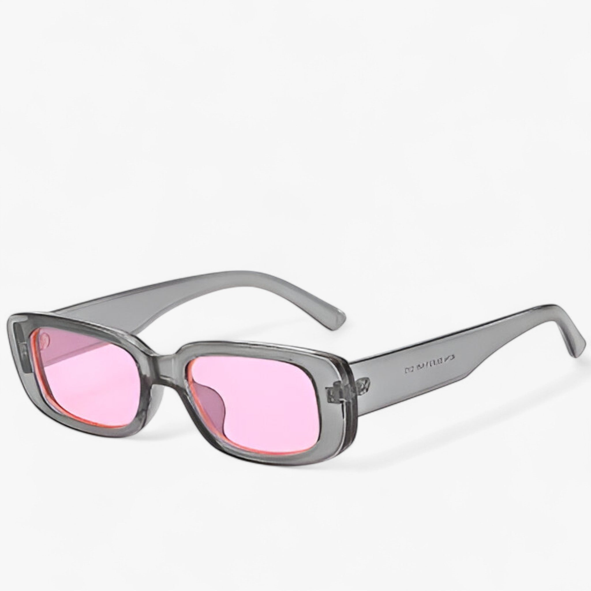 Nico | Occhiali da sole rettangolari retrò unisex con lenti nere - grigio rosa Come mostrato - Fashion Sunglasses mens sunglasses Polarized man sunglasses polarized sunglasses women sun glasses Sun protection Sunglasses sunglasses polarized men - Concept Palermo