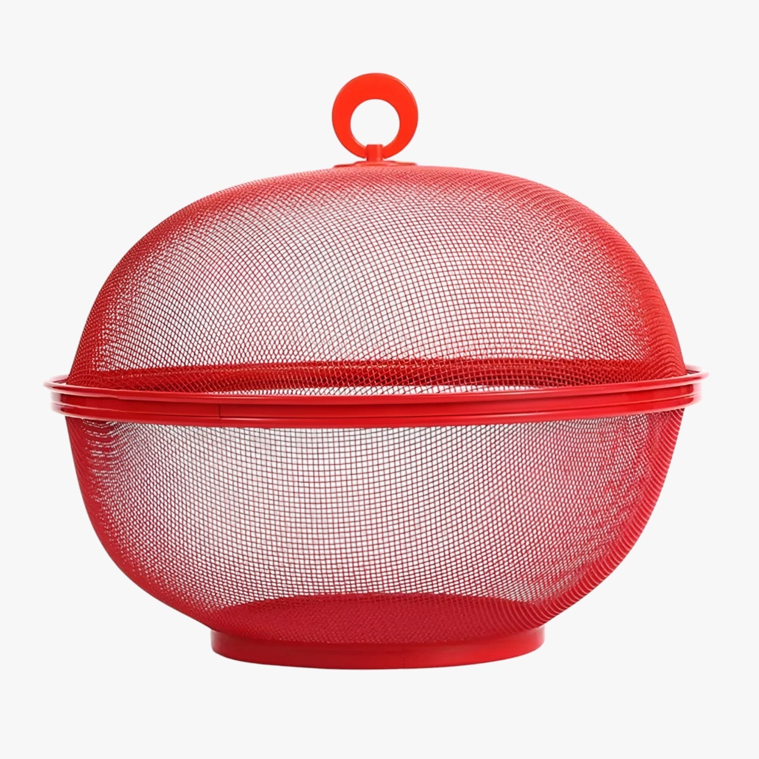 Edith | Vliegvrij & Ruim: Ciotola per frutta in acciaio inox con coperchio e grande capacità - Rosso - Kitchen kitchen accessory kitchen tools - Concept Palermo