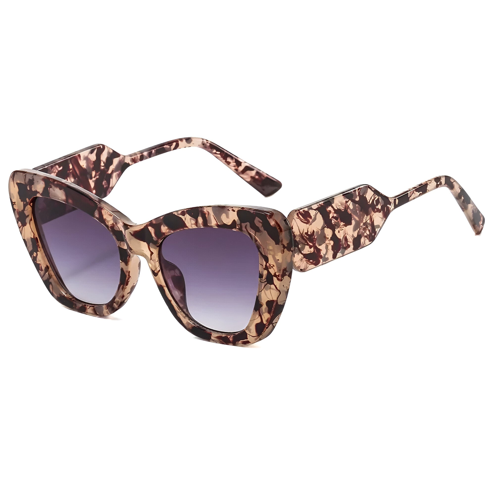 Melanie | Occhiali da sole oversize a forma di occhio di gatto con protezione UV400 - grigio fiore come immagine - Cat Eye Sunglasses cateye sunglasses Fashion Sunglasses polarized sunglasses women Sunglasses womens sun glasses - Concept Palermo