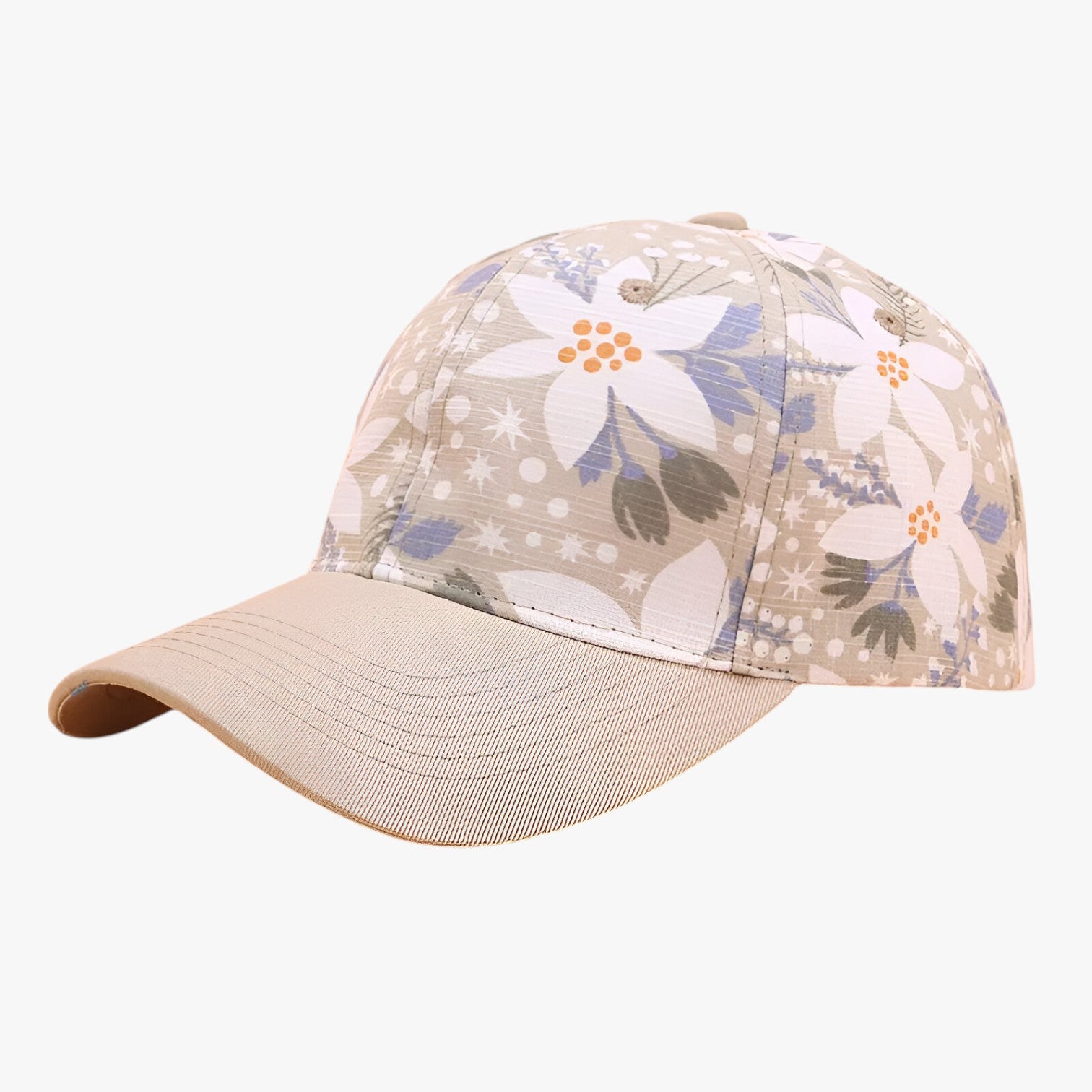 Ezra | Cappellino da baseball in cotone con stampa a foglie e visiera parasole - Beige Regolabile - Baseball caps caps mens cap - Concept Palermo
