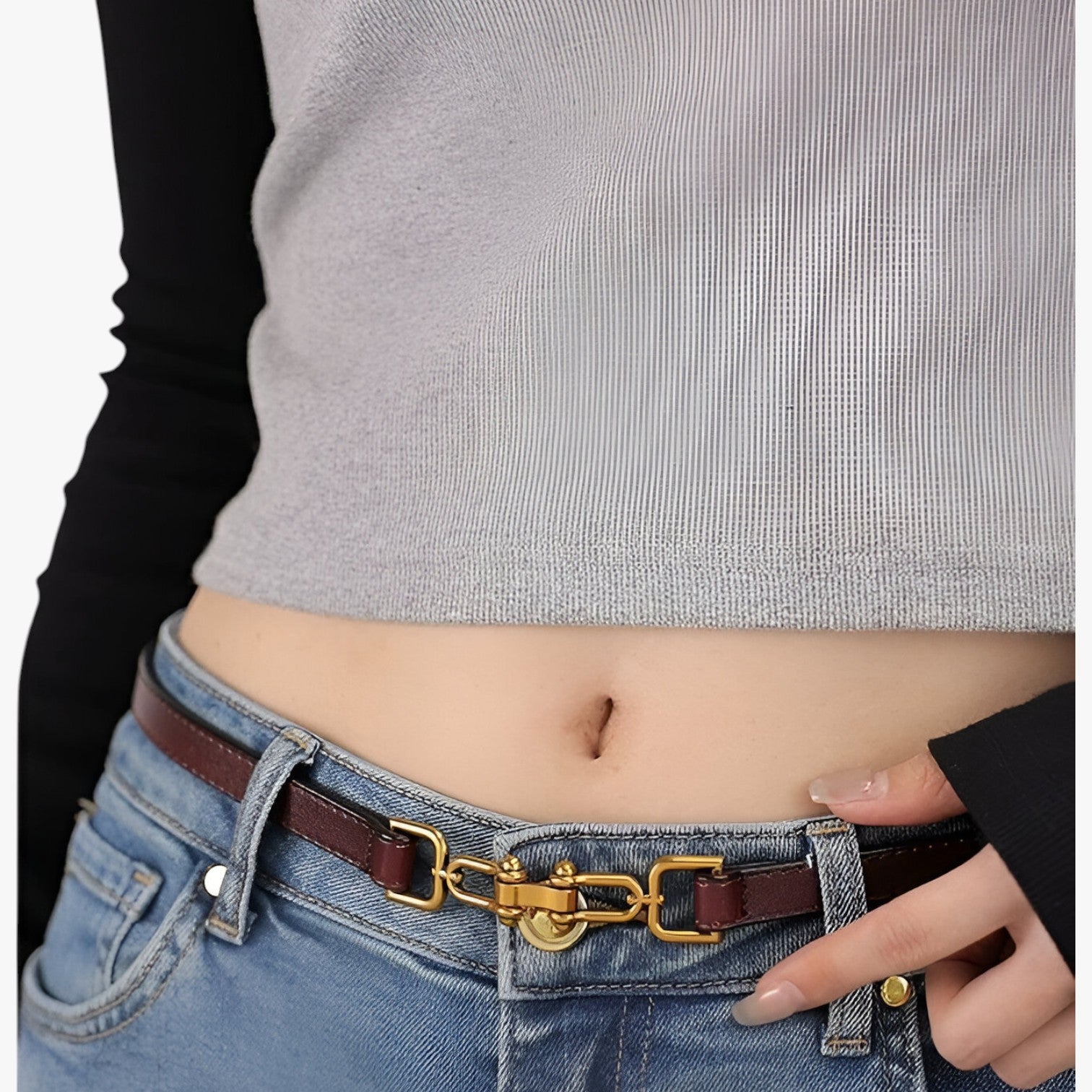 Alora | Cintura sottile in pelle in stile coreano - - Belts waist belt for women Womens belt - Concept Palermo
