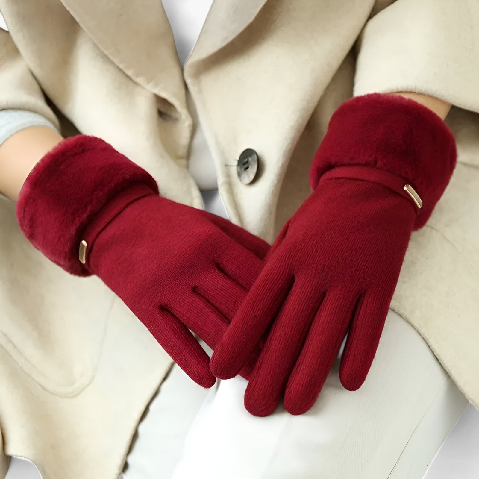 Sarah | Guanti in Velluto Caldo per Donne - Eleganti e Compatibili con il Touchscreen - - gloves winter gloves Women fashion - Concept Palermo