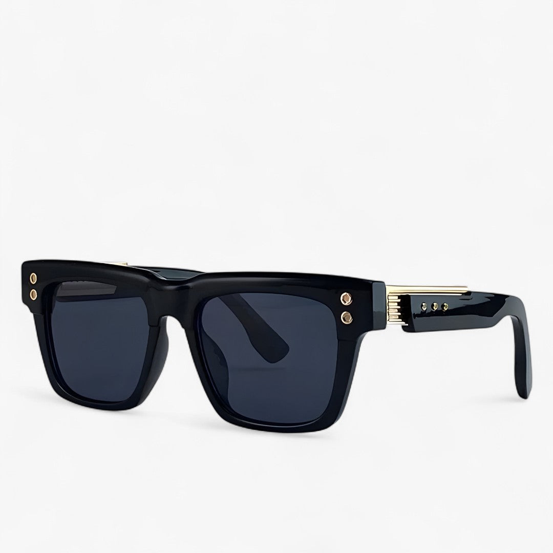Aiden | Occhiali da sole steampunk quadrati stile luxury - Nero Oro Grigio - Fashion Sunglasses men sunglasses polarized mens sunglasses Polarized man sunglasses Sunglasses sunglasses polarized men - Concept Palermo