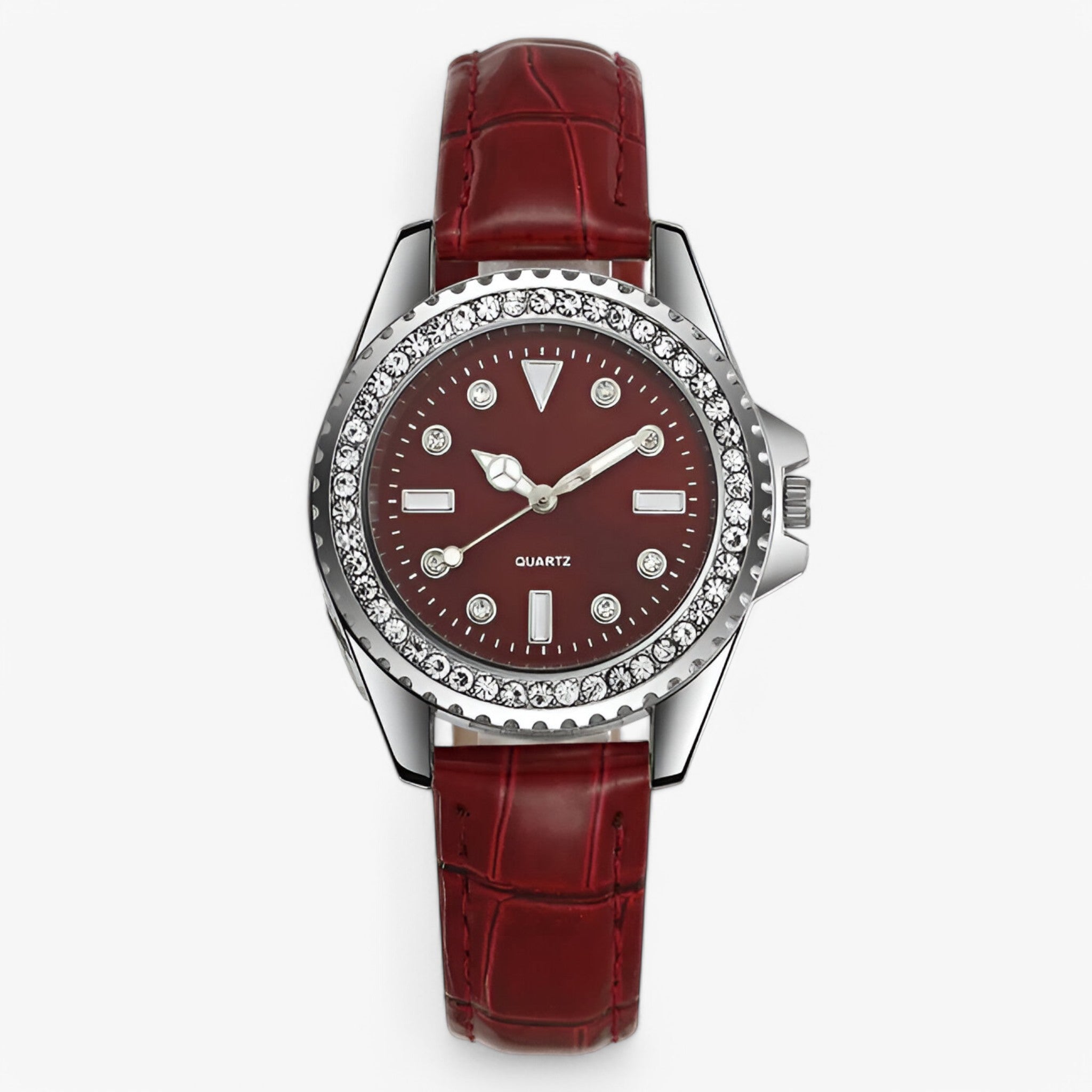 Dalia | Orologio da donna in pelle verde con quadrante decorato e movimento al quarzo - Rossa - female watch watch for women - Concept Palermo
