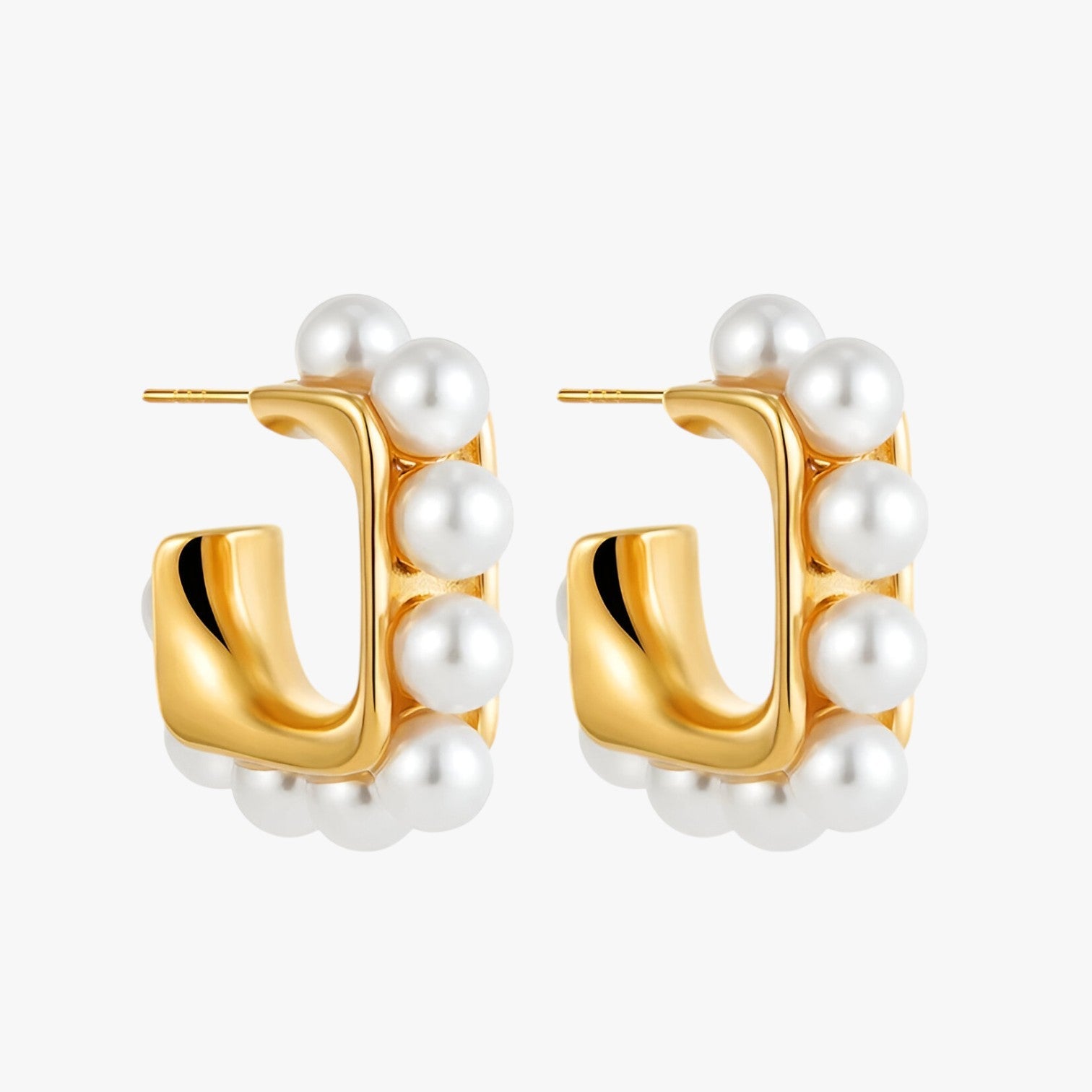 Audrey | Orecchini Chunky Eleganti in Oro con Perle – Ipoallergenici e Stilosi - - Accessories Jewelry EARRINGS - Concept Palermo