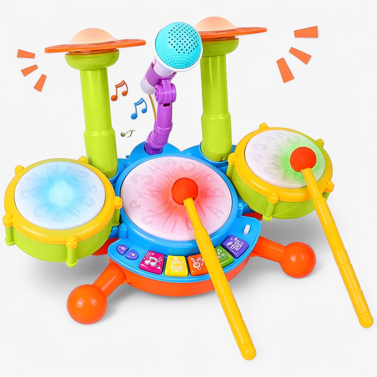 Kayden | Set di Tamburi Educativo per Bambini - Musica e Divertimento in Uno - - toys toys & gifts toys for kids - Concept Palermo