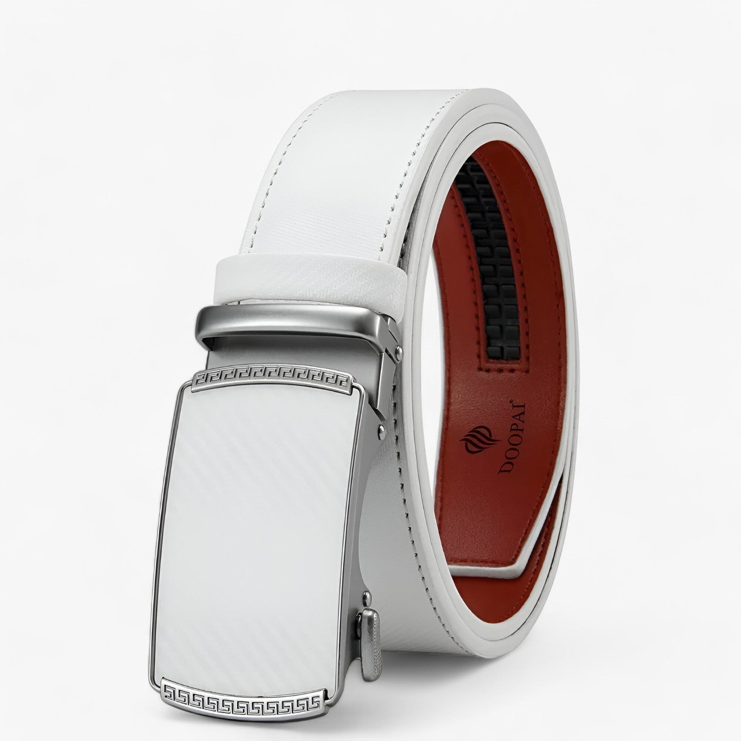 Coen | Cintura Automatica in Pelle di Lusso con Fibbia Regolabile - Bianco - belts mens accessory Mens belt - Concept Palermo