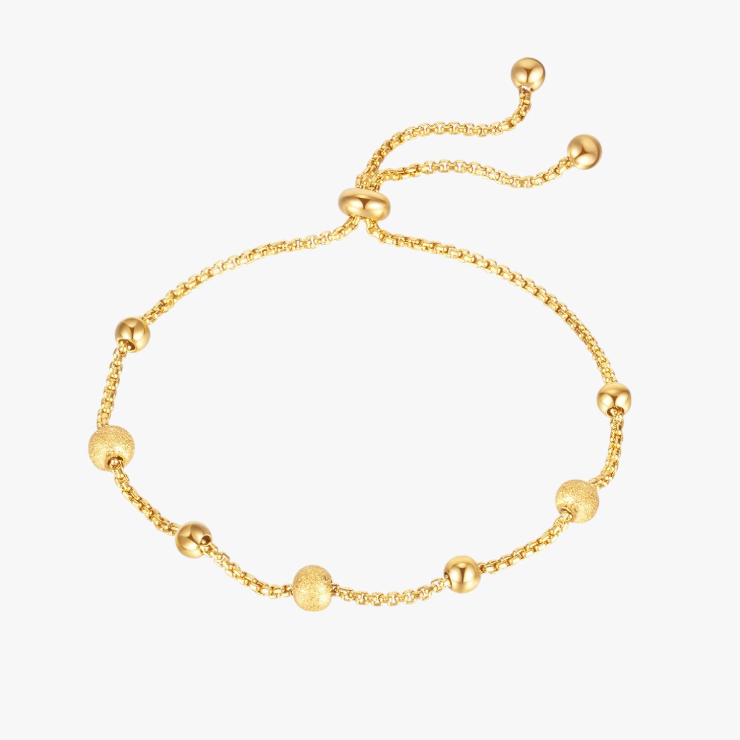 Alaia | Bracciale regolabile con perline smerigliate in acciaio inossidabile - oro - BRACELET BRACELET FOR WOMEN BRACELETS bracelets for women - Concept Palermo