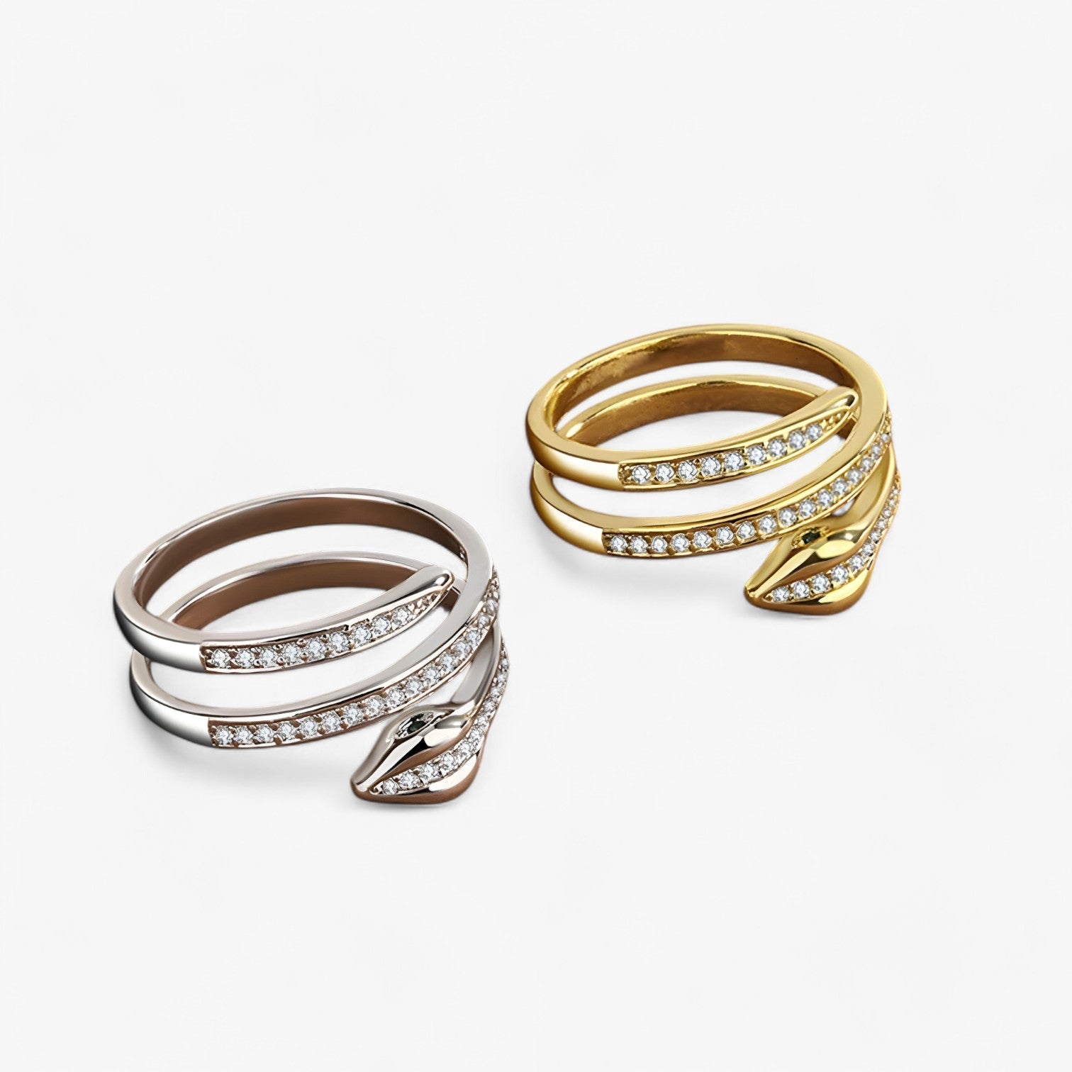 Eleanor | Anello slangiforme con zirconia – Anello in rame regolabile per donne - - Accessories Jewelry Rings womens ring - Concept Palermo