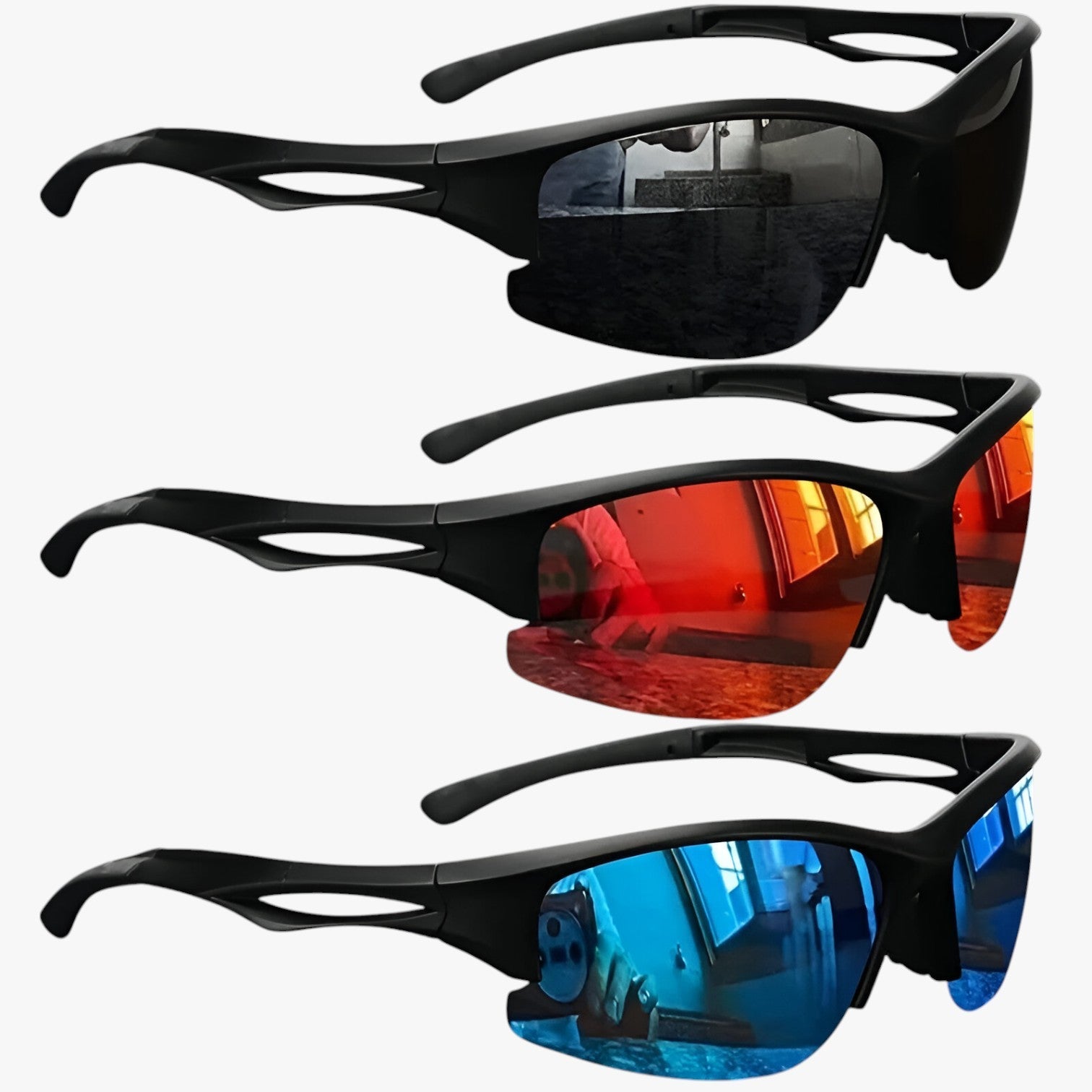 Nestor | Occhiali da sole sportivi con montatura metà bordo - Polarizzati e visione colorata - - mens sunglasses Polarized man sunglasses Sunglasses - Concept Palermo