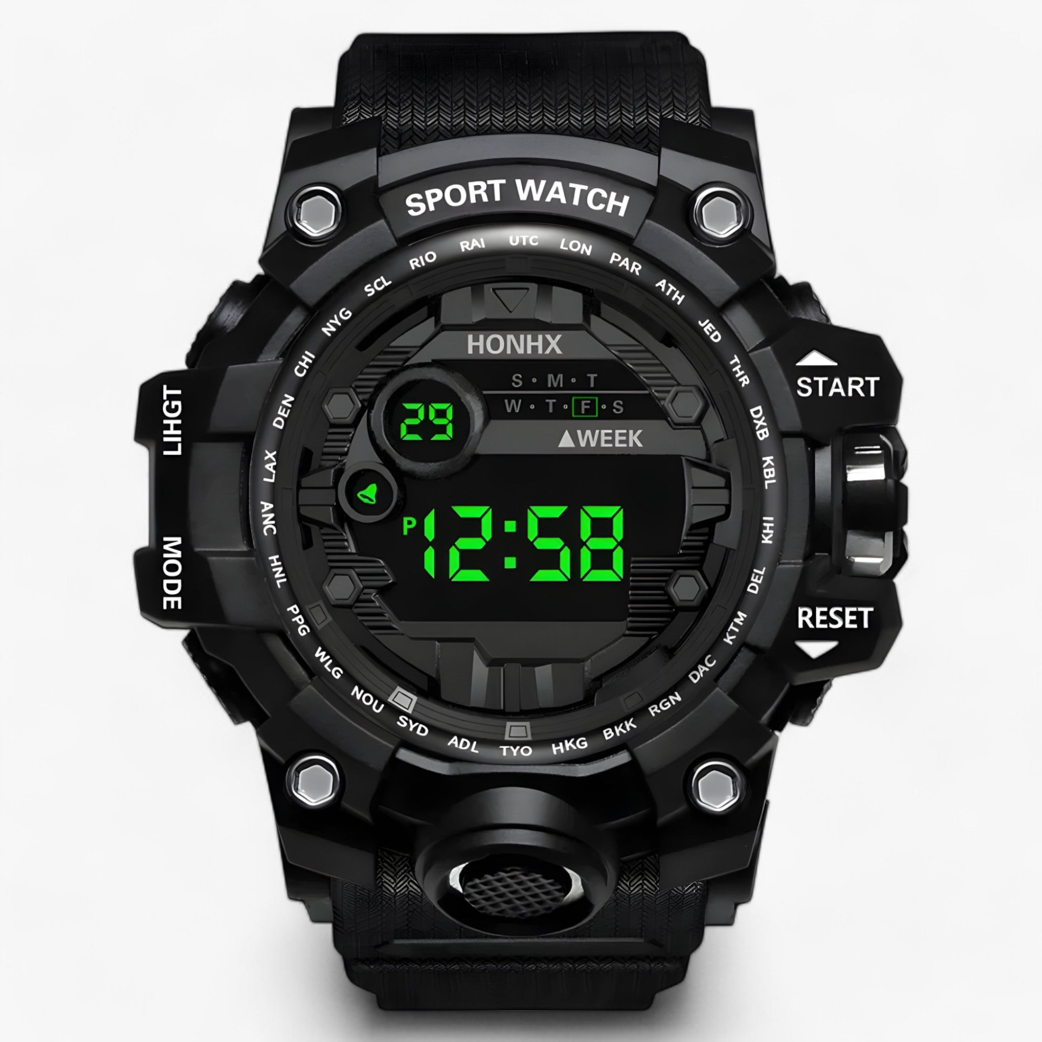 Arthur | Orologio LED Stort - Perfetto per sport e allenamento - Nero - - Concept Palermo