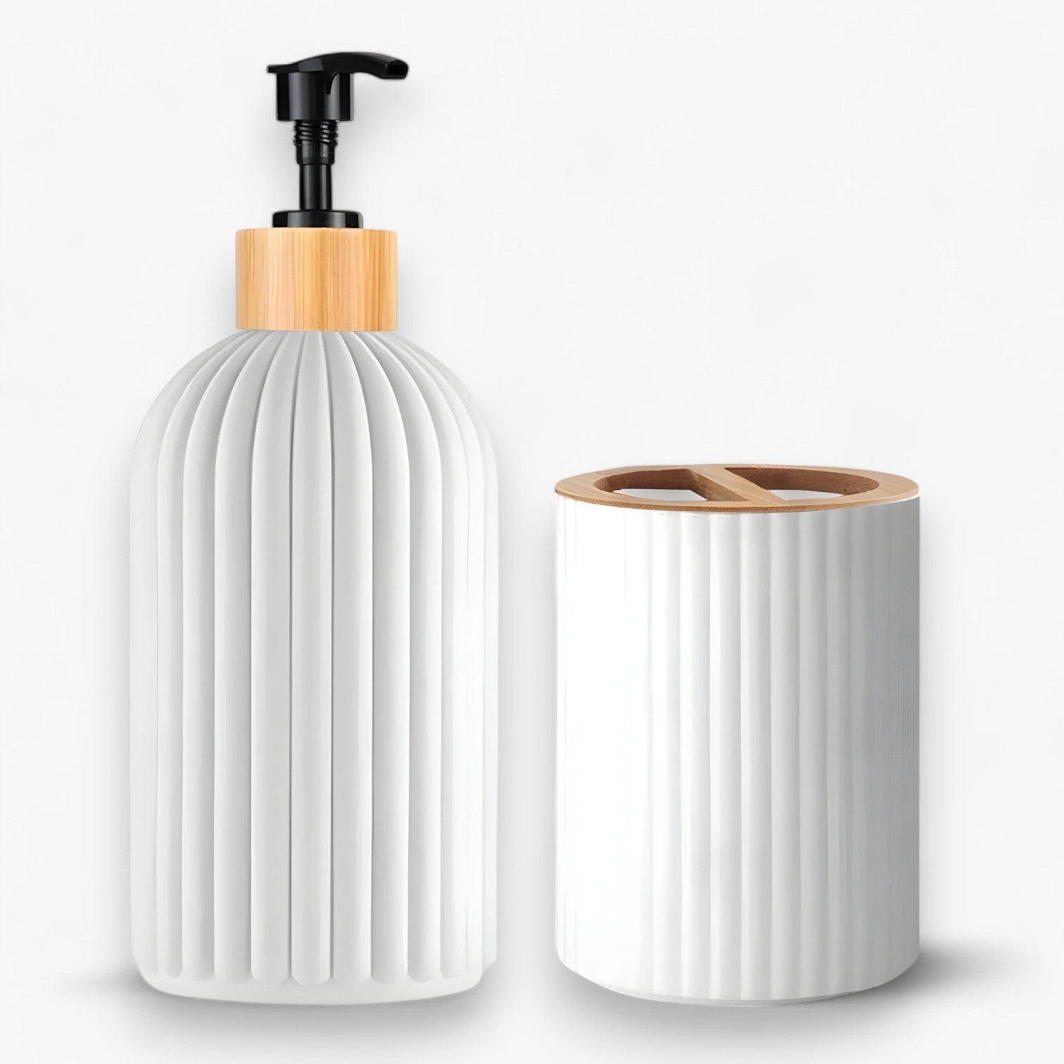 Aurelie | Organizzatore per bagno con dispenser di sapone e spazio di stoccaggio - 2pezzi-bianco - bathroom Home - Concept Palermo