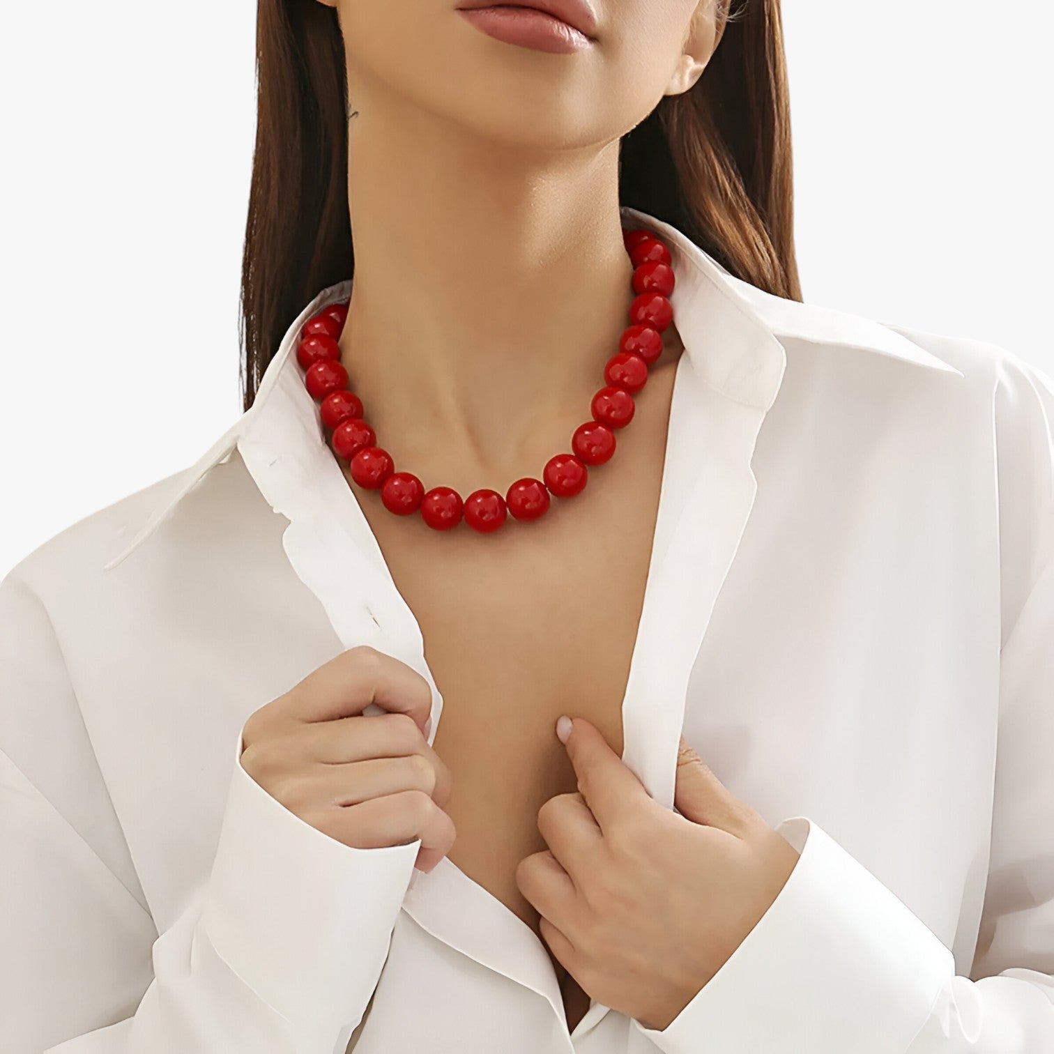 Callie | Colore appariscente: collana di perline geometriche chiare 2024 - AB06Rosso - Necklace NECKLACES Necklaces for Women - Concept Palermo