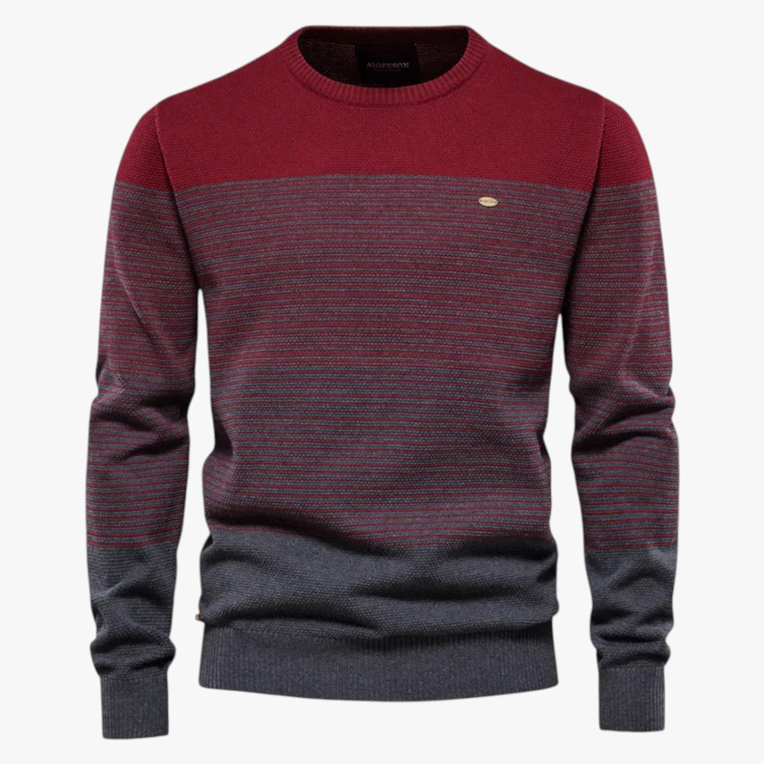 Eugene | Maglione girocollo a righe da uomo - Vestibilità slim e calore di qualità - Rosso - Sweater sweater men sweaters & cardigans - Concept Palermo