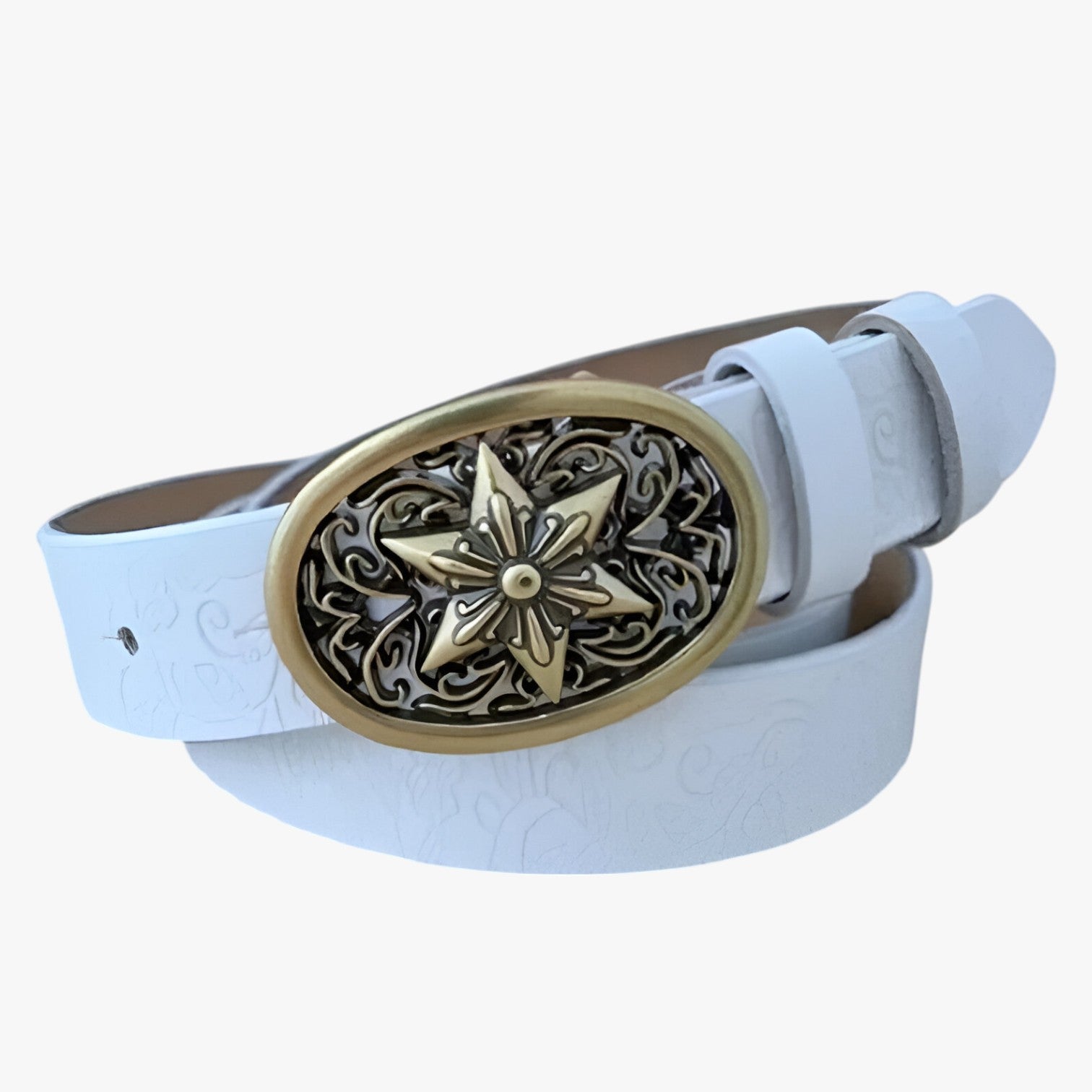 Ramora | Comfort Elegante – Cintura da donna in pelle di lusso per stile e sostenibilità - Bianco 105CM - belt buckle women belts waist belt for women Womens belt - Concept Palermo