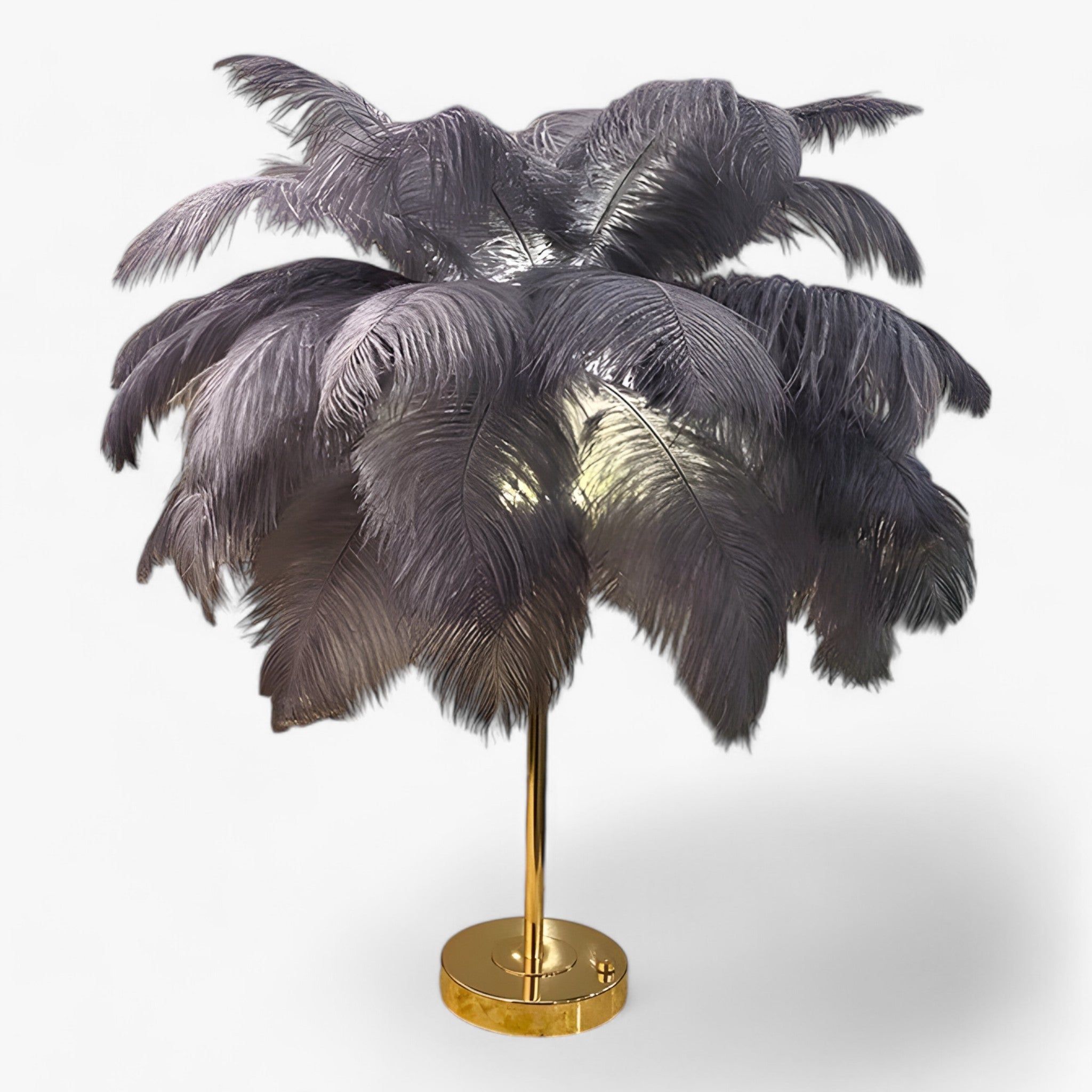 FeatherGlow | Lampada da tavolo con controllo touch - LED con piume per matrimoni e decorazioni di interni - Grigio - Decor home decor - Concept Palermo