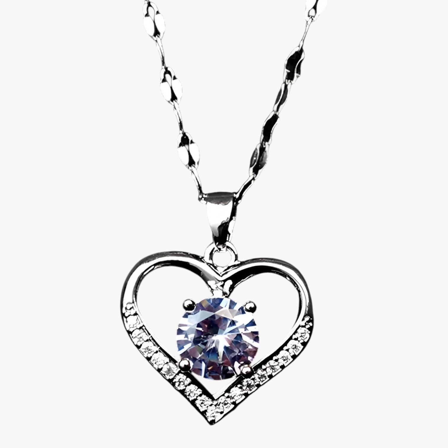 Skylar | Collana Cuore con Gemme Eleganza Femminile e Comfort Dorato - argento CINA - elegant womens necklaces necklace NECKLACES Necklaces for Women - Concept Palermo