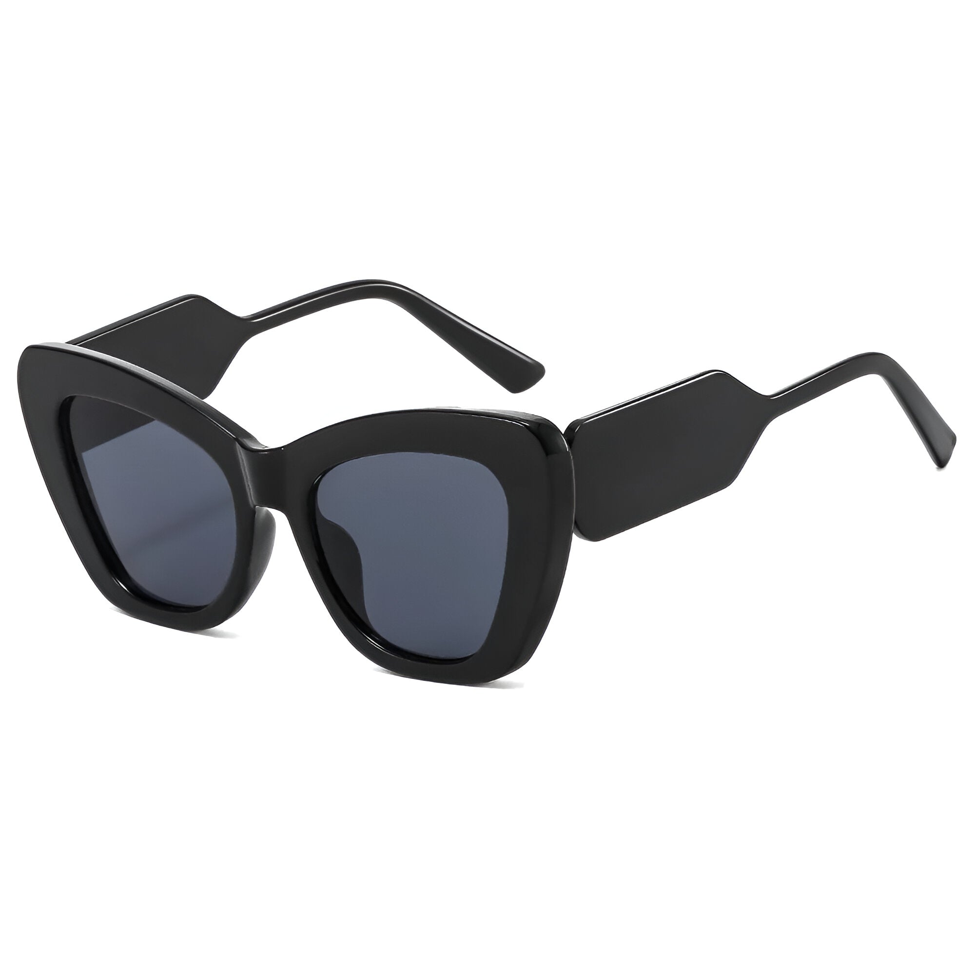 Melanie | Occhiali da sole oversize a forma di occhio di gatto con protezione UV400 - nero nero come immagine - Cat Eye Sunglasses cateye sunglasses Fashion Sunglasses polarized sunglasses women Sunglasses womens sun glasses - Concept Palermo