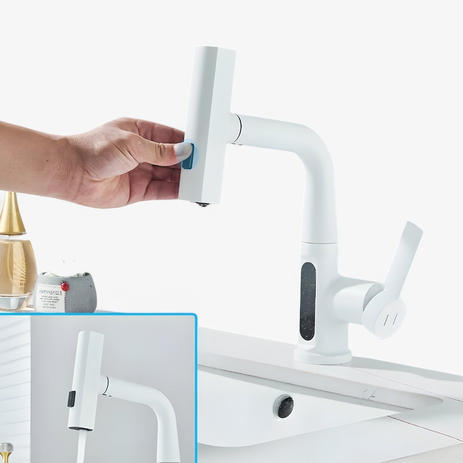 Kirkan | Rubinetto da lavandino – Temperatura digitale e uscita a cascata estraibile - - Home Home & Garden - Concept Palermo