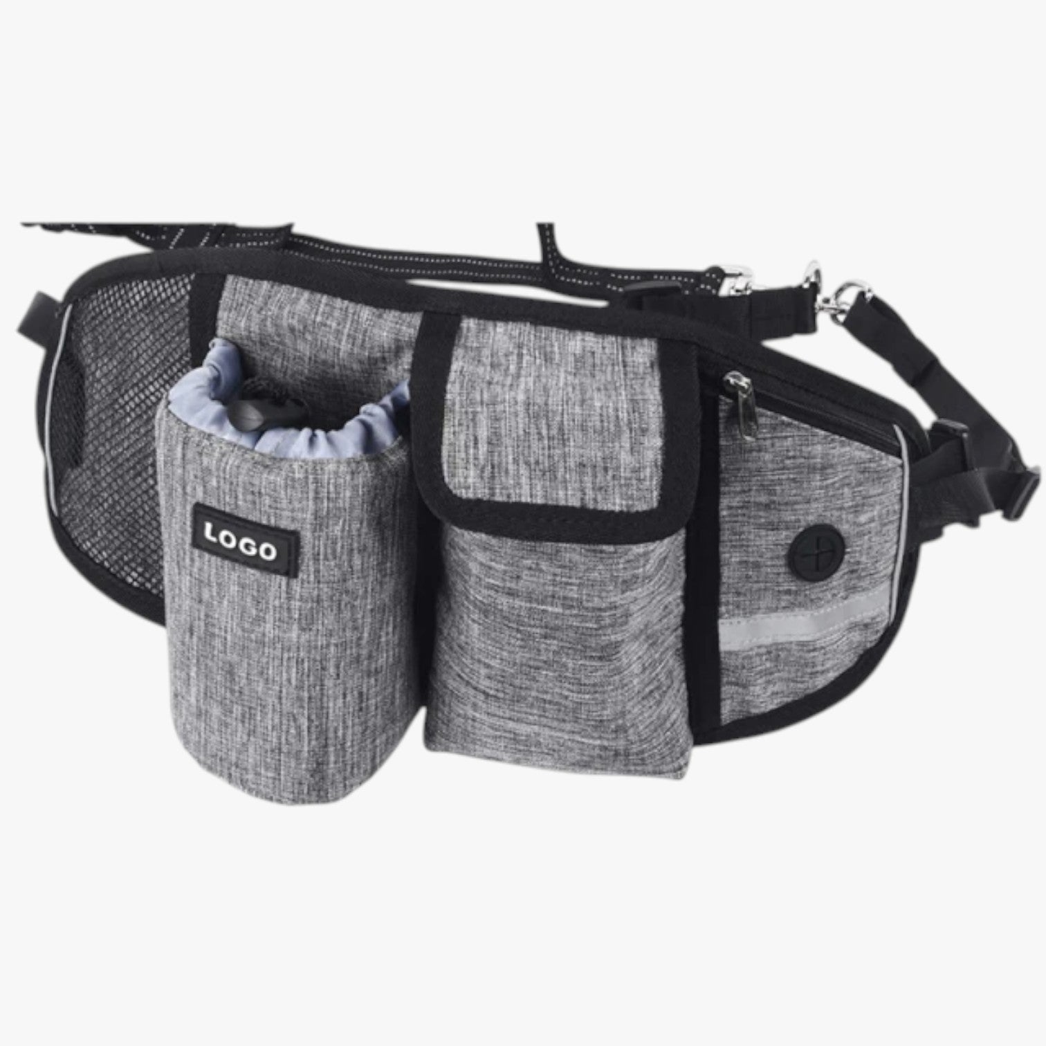 Briella | Marsupio Sportivo con Porta-Premi e Guinzaglio Riflettente - Grigio NO GUinzaglio Cina - pet pet accessories petproduct Pets - Concept Palermo