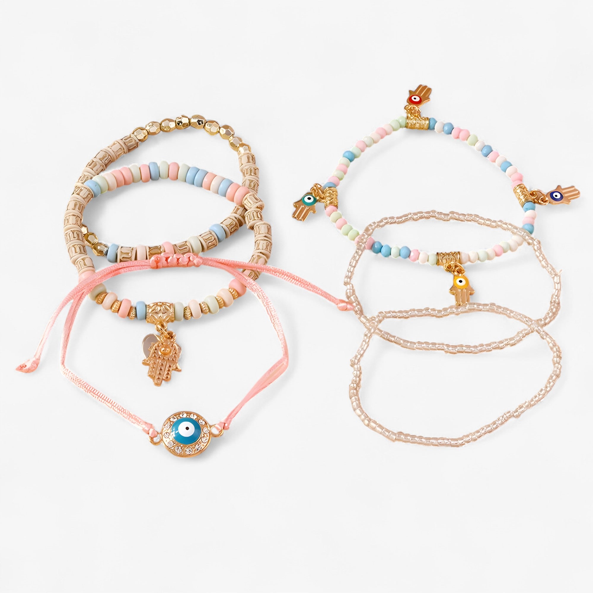 Mira | Braccialetto di perline multi-stile Charmed Essence con accenti Mano di Fatima - - CHANGE Jewellery - Concept Palermo