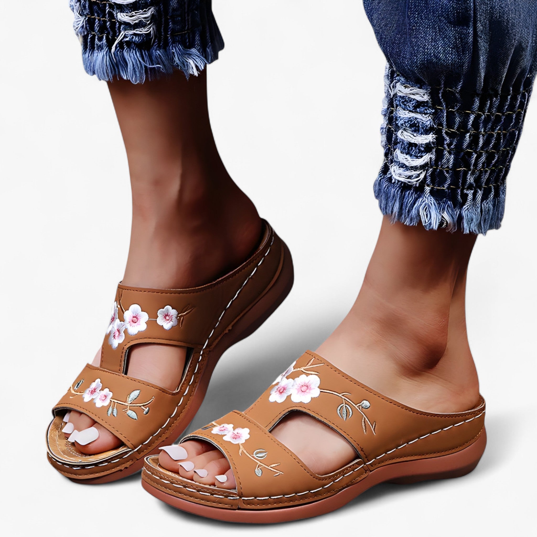 Anne | Sandali con fiori - Eleganti e comodi