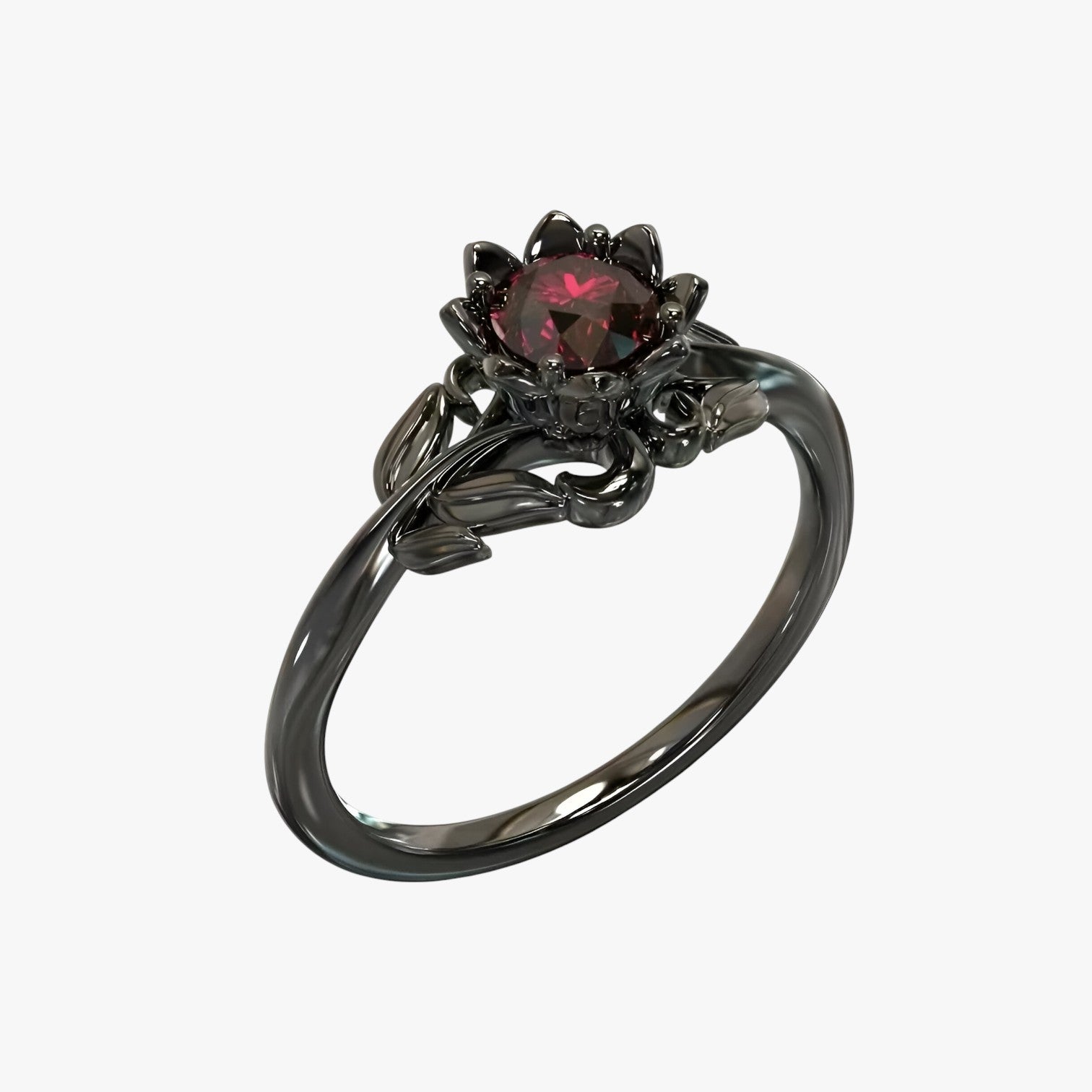 Colleen | Rosa della Notte - Anello elegante con pietra rossa per un look audace - - Rings womens ring - Concept Palermo