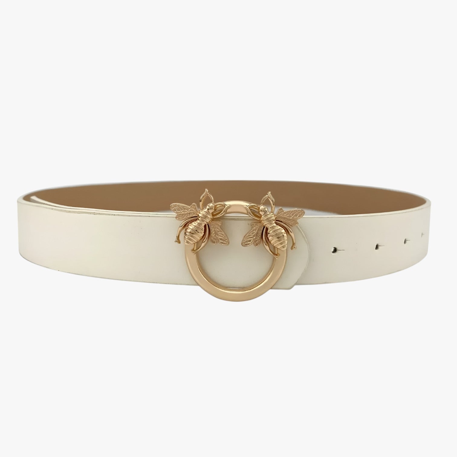 Sabrina | Cintura elegante in pelle con fibbia di design - Bianco 105CM CINA - Belts waist belt for women Womens belt - Concept Palermo