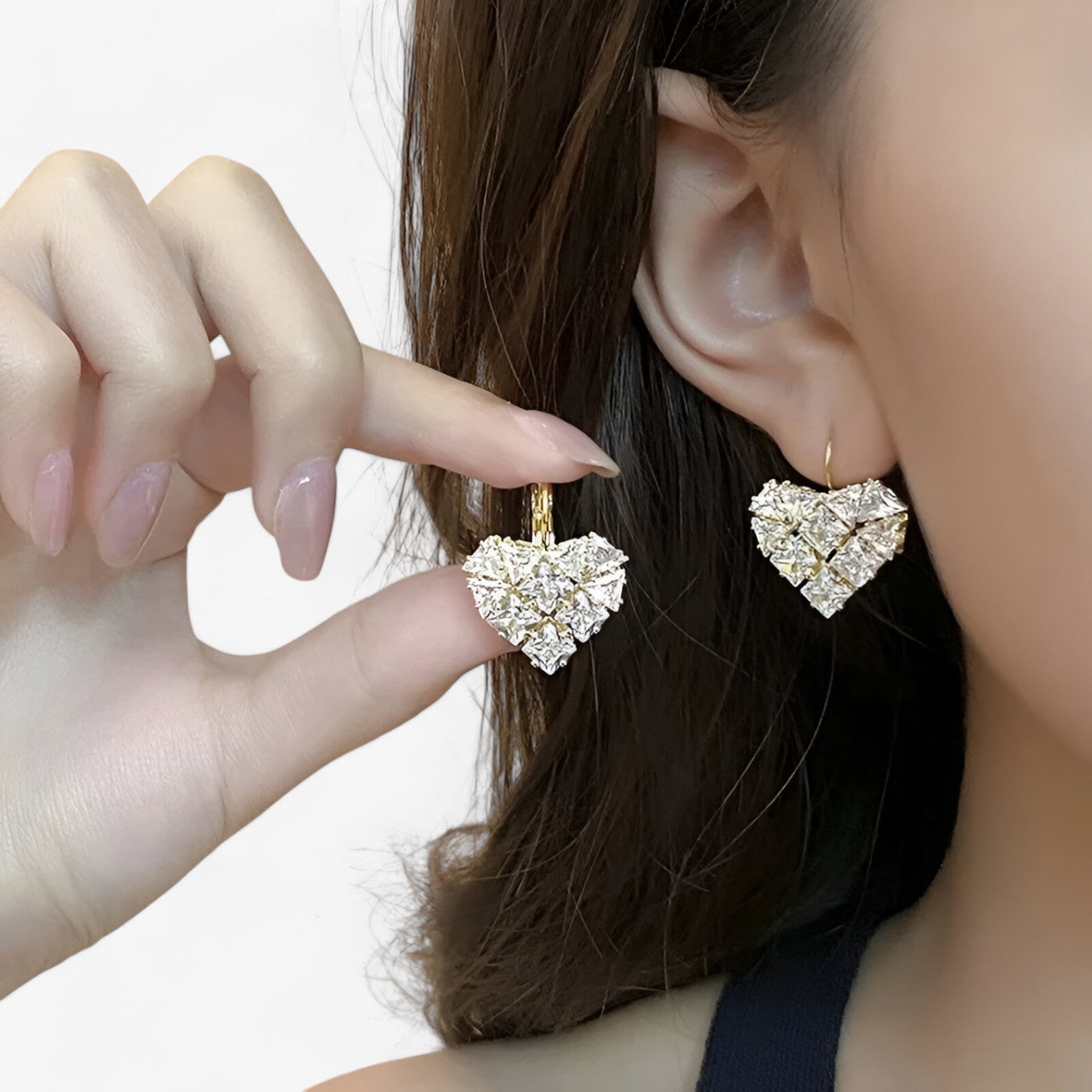 Amélie | Orecchini a forma di cuore di lusso francese con zirconia - - Accessories Jewelry EARRINGS - Concept Palermo